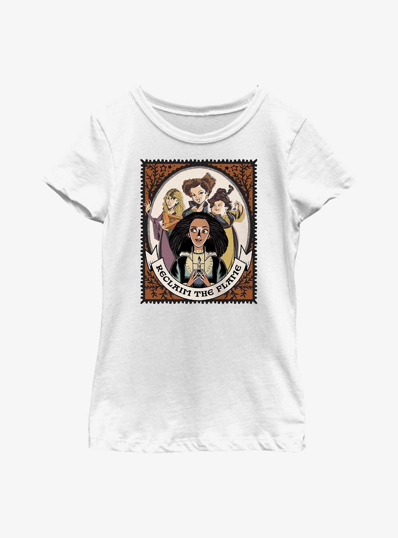 Disney Hocus Pocus 2 Reclaim The Flame Stamp Youth Girls T-Shirt, WHITE, hi-res