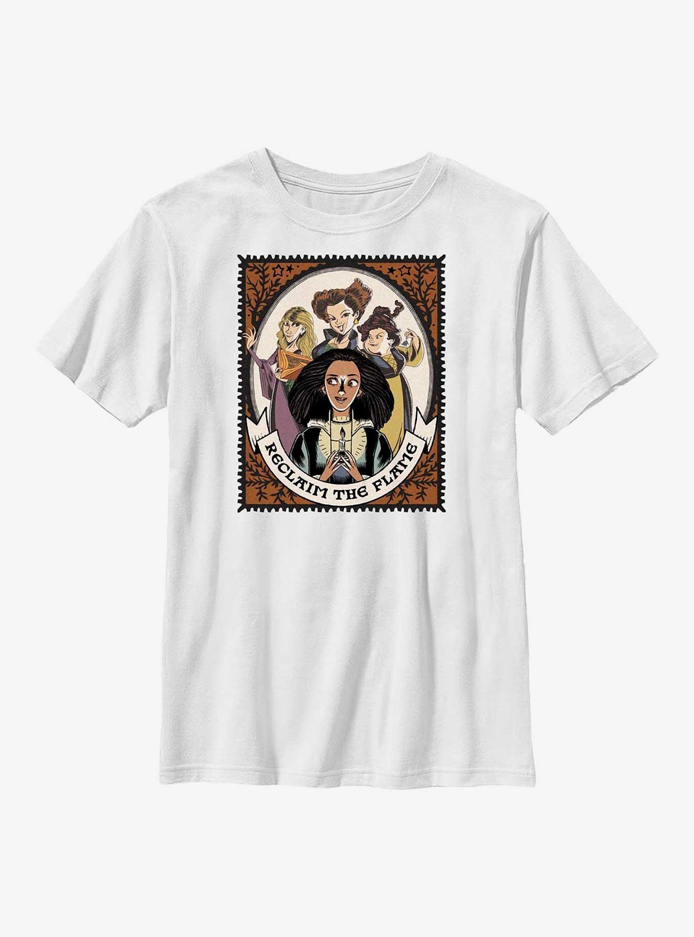 Disney Hocus Pocus 2 Reclaim The Flame Stamp Youth T-Shirt, WHITE, hi-res
