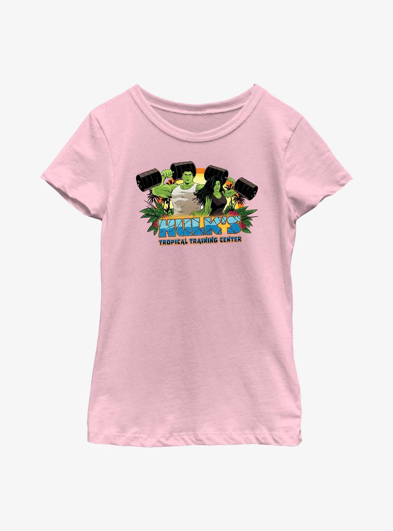 Marvel Hulk And She-Hulk Tropical Training Center Youth Girls T-Shirt, , hi-res