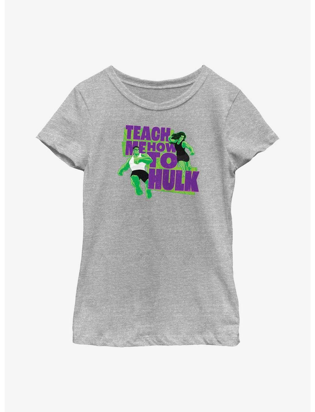 Marvel Hulk And She-Hulk Teach Me How To Hulk Youth Girls T-Shirt, ATH HTR, hi-res