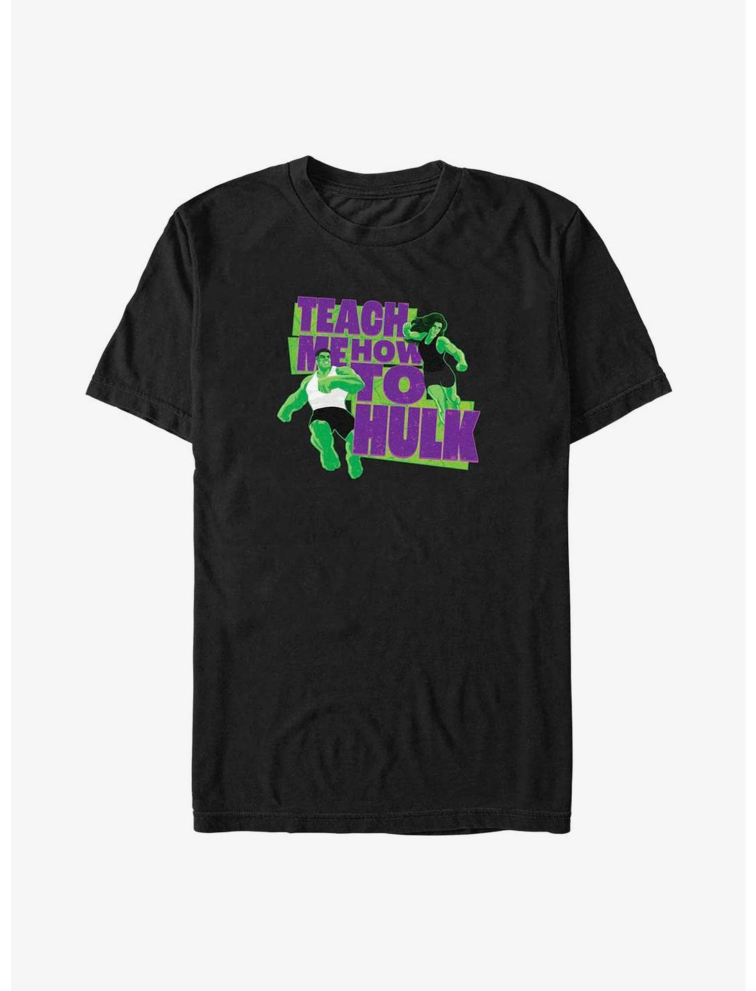 Marvel Hulk And She-Hulk Teach Me How To Hulk T-Shirt, BLACK, hi-res