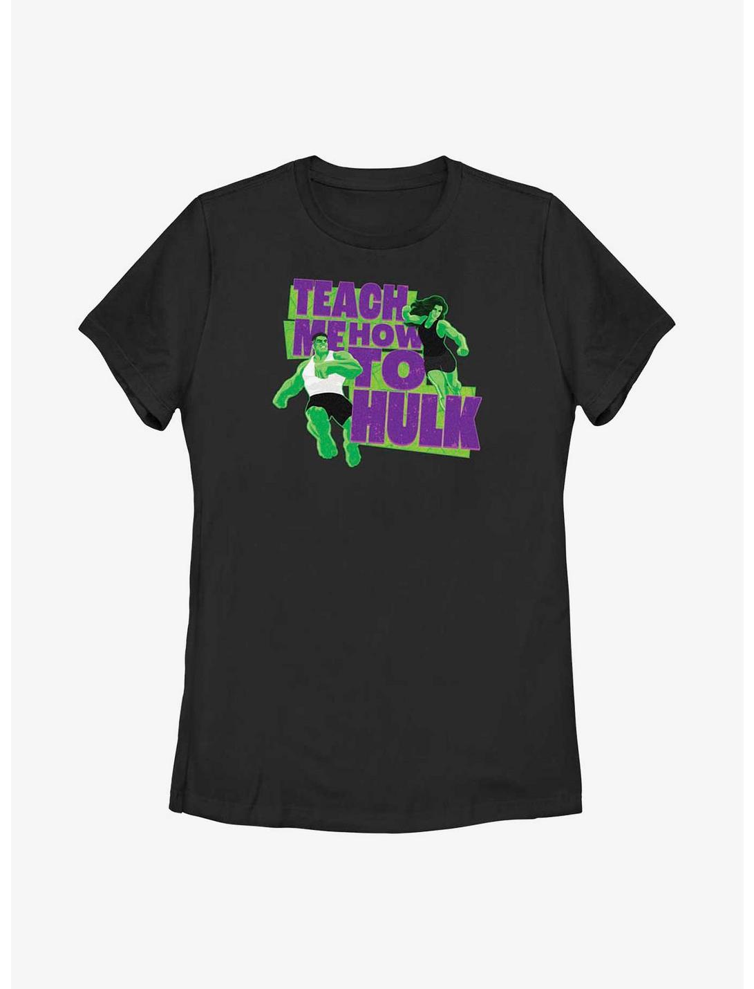 Marvel Hulk And She-Hulk Teach Me How To Hulk Womens T-Shirt, BLACK, hi-res