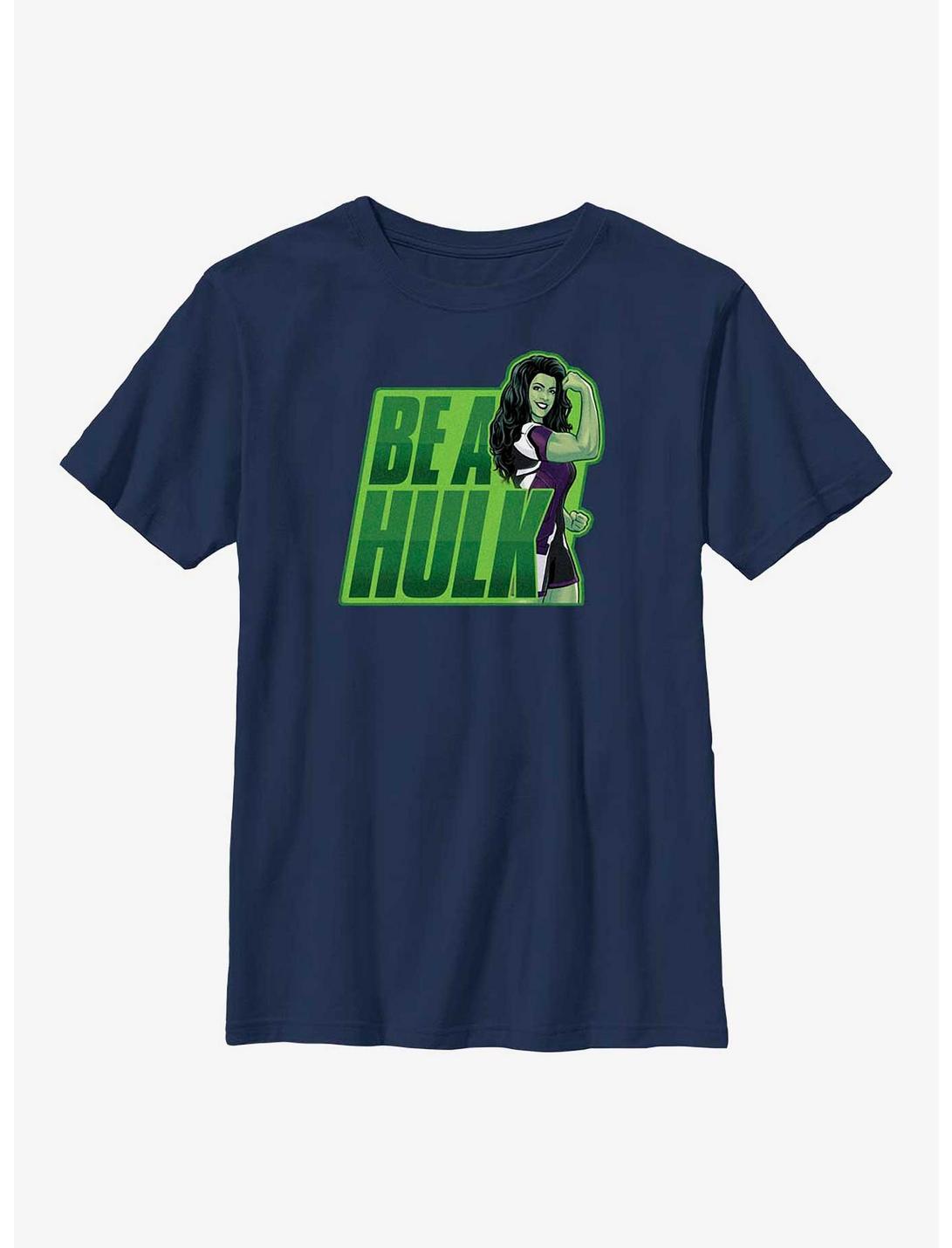 Marvel She-Hulk Be A Hulk Youth T-Shirt, NAVY, hi-res