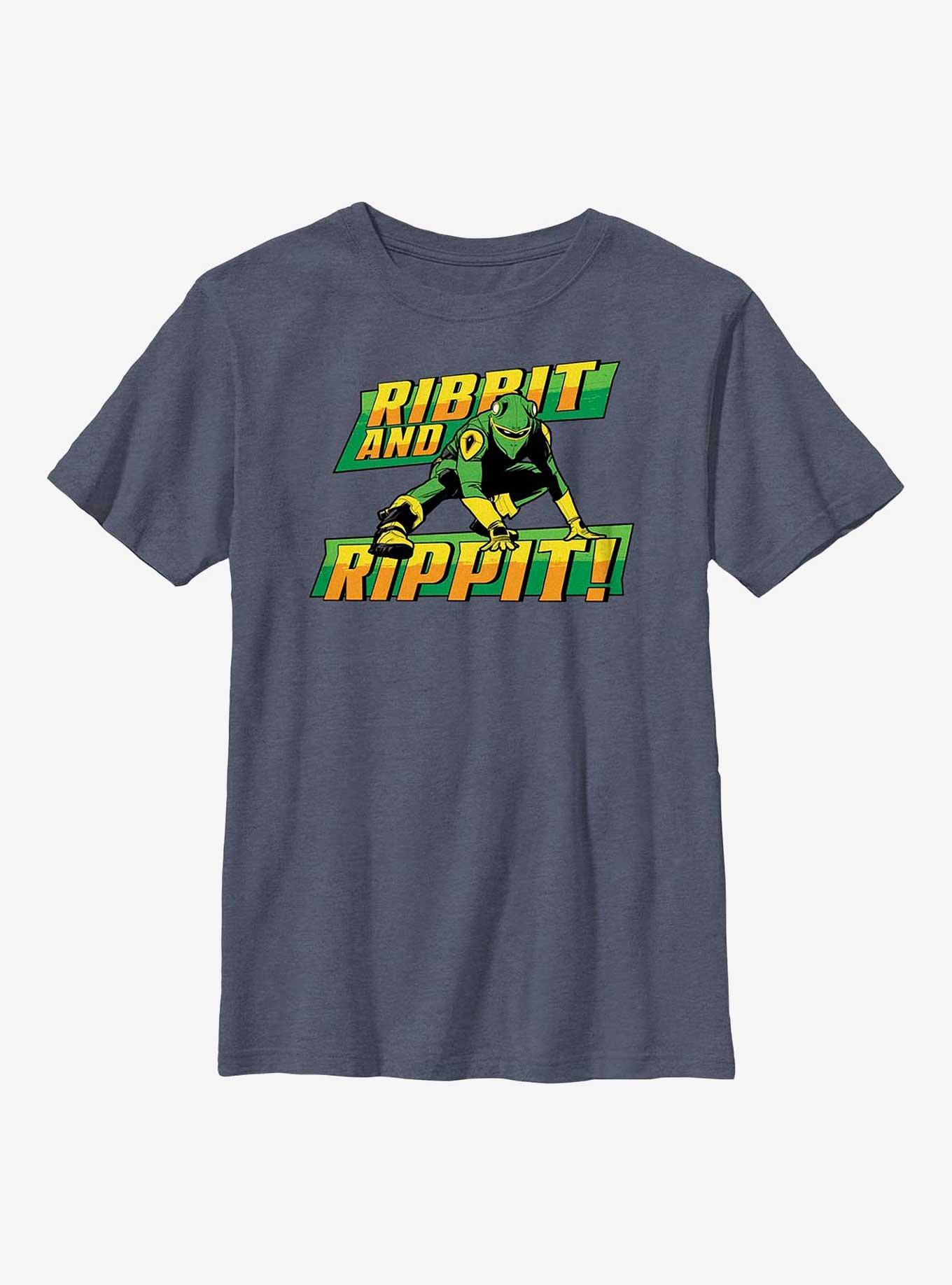 Marvel She-Hulk Ribbit And Rippit Leap-Frog Youth T-Shirt, NAVY HTR, hi-res