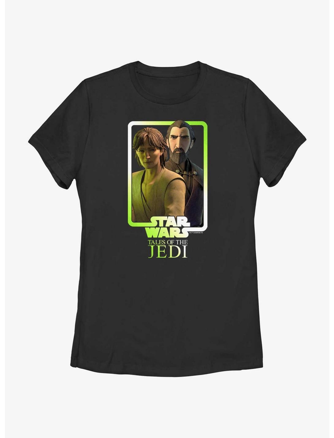 Star Wars: Tales of the Jedi Master and Apprentice Count Dooku and Qui-Gon Jinn Womens T-Shirt, BLACK, hi-res