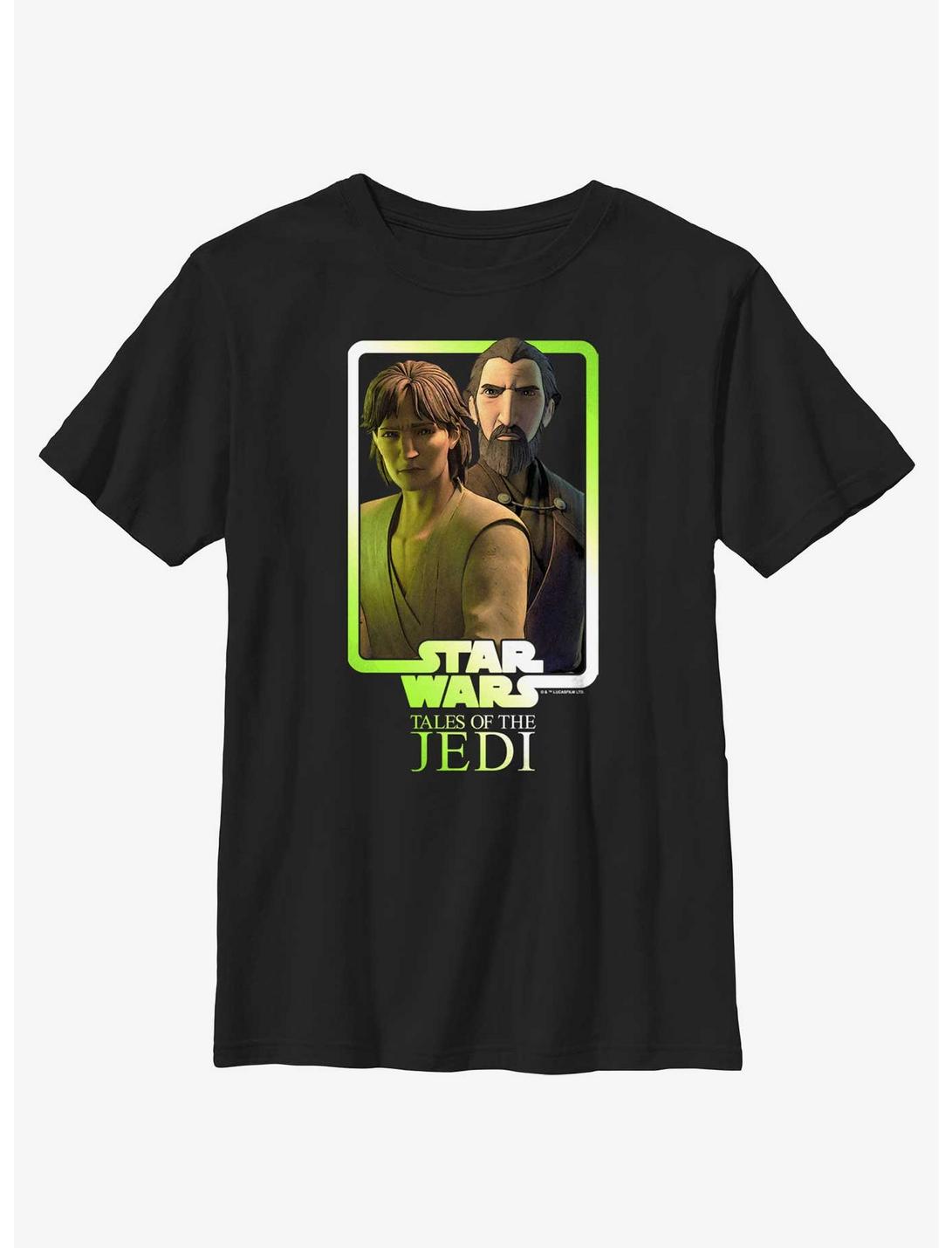 Star Wars: Tales of the Jedi Master and Apprentice Count Dooku and Qui-Gon Jinn Youth T-Shirt, BLACK, hi-res