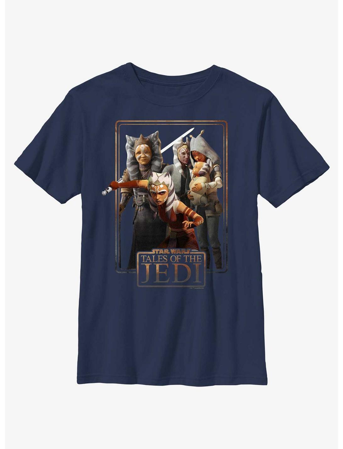 Star Wars: Tales of the Jedi Togruta Family Poster Youth T-Shirt, NAVY, hi-res
