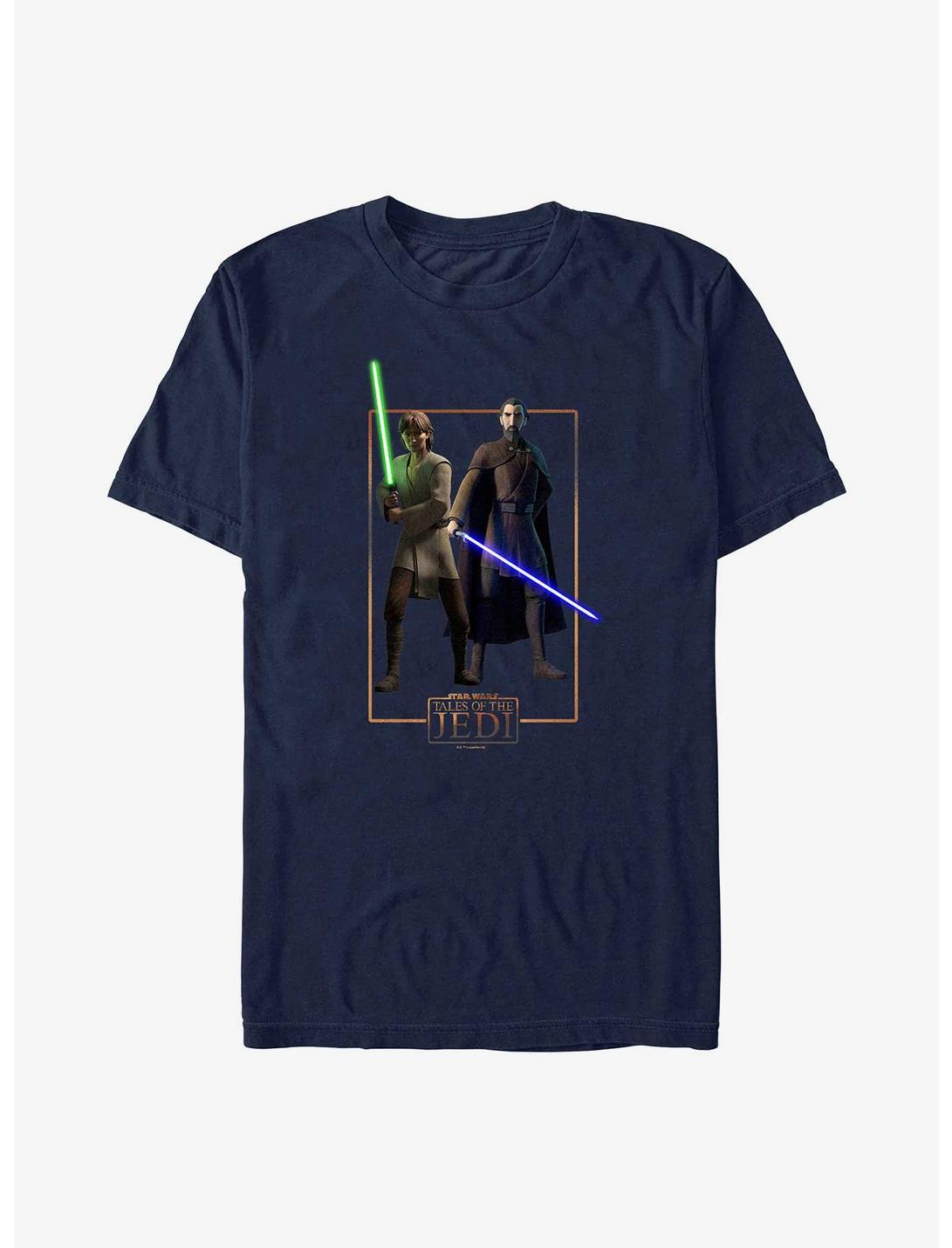 Star Wars: Tales of the Jedi Count Dooku and Qui-Gon Jinn T-Shirt, NAVY, hi-res