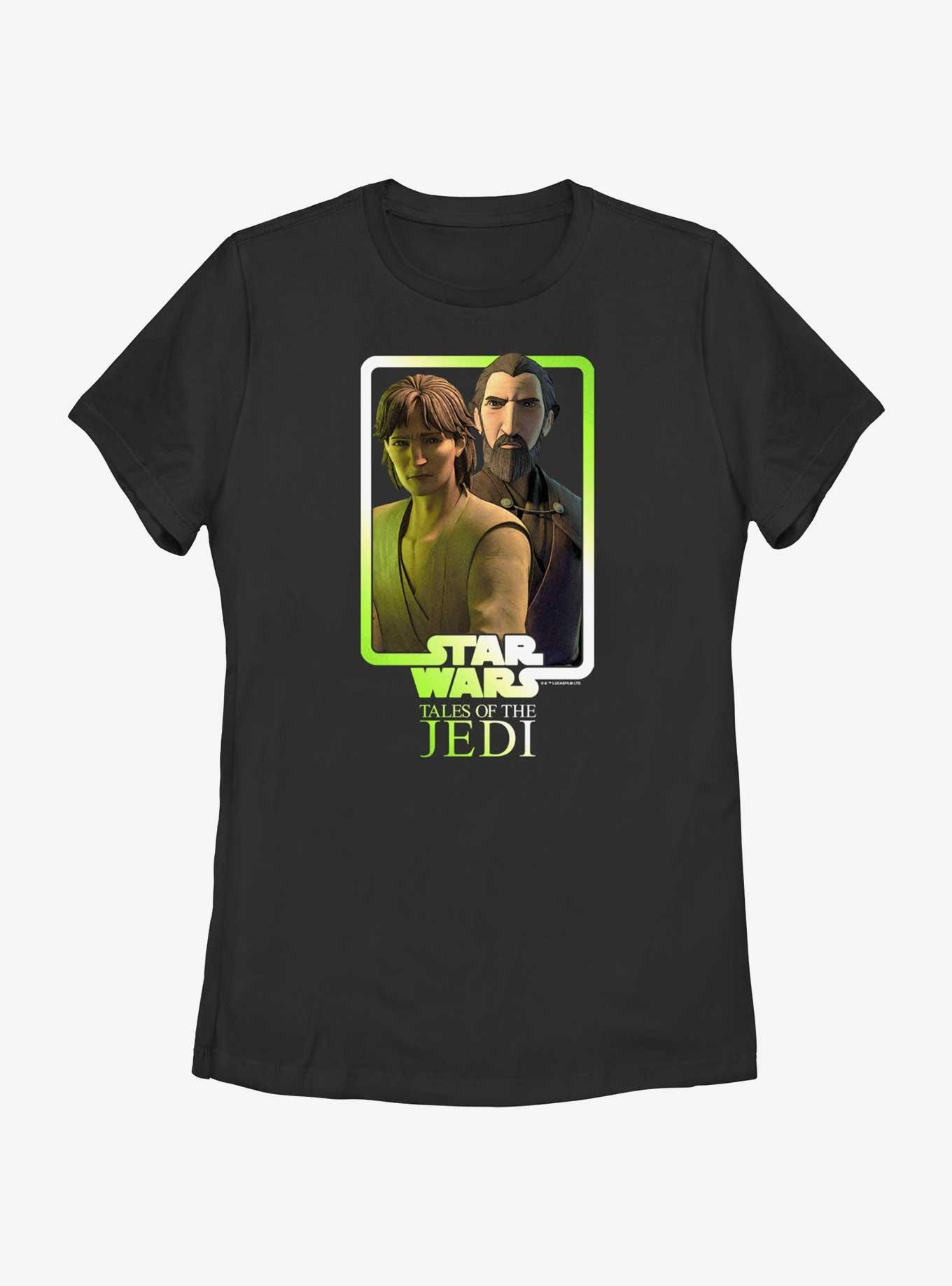 Star Wars: Tales of the Jedi Master and Apprentice Count Dooku and Qui-Gon Jinn Womens T-Shirt, BLACK, hi-res