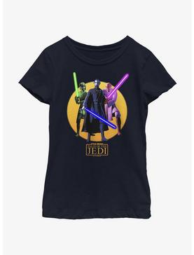 Star Wars: Tales of the Jedi Count Dooku, Qui-Gon Jinn, and Mace Windu Youth Girls T-Shirt, , hi-res