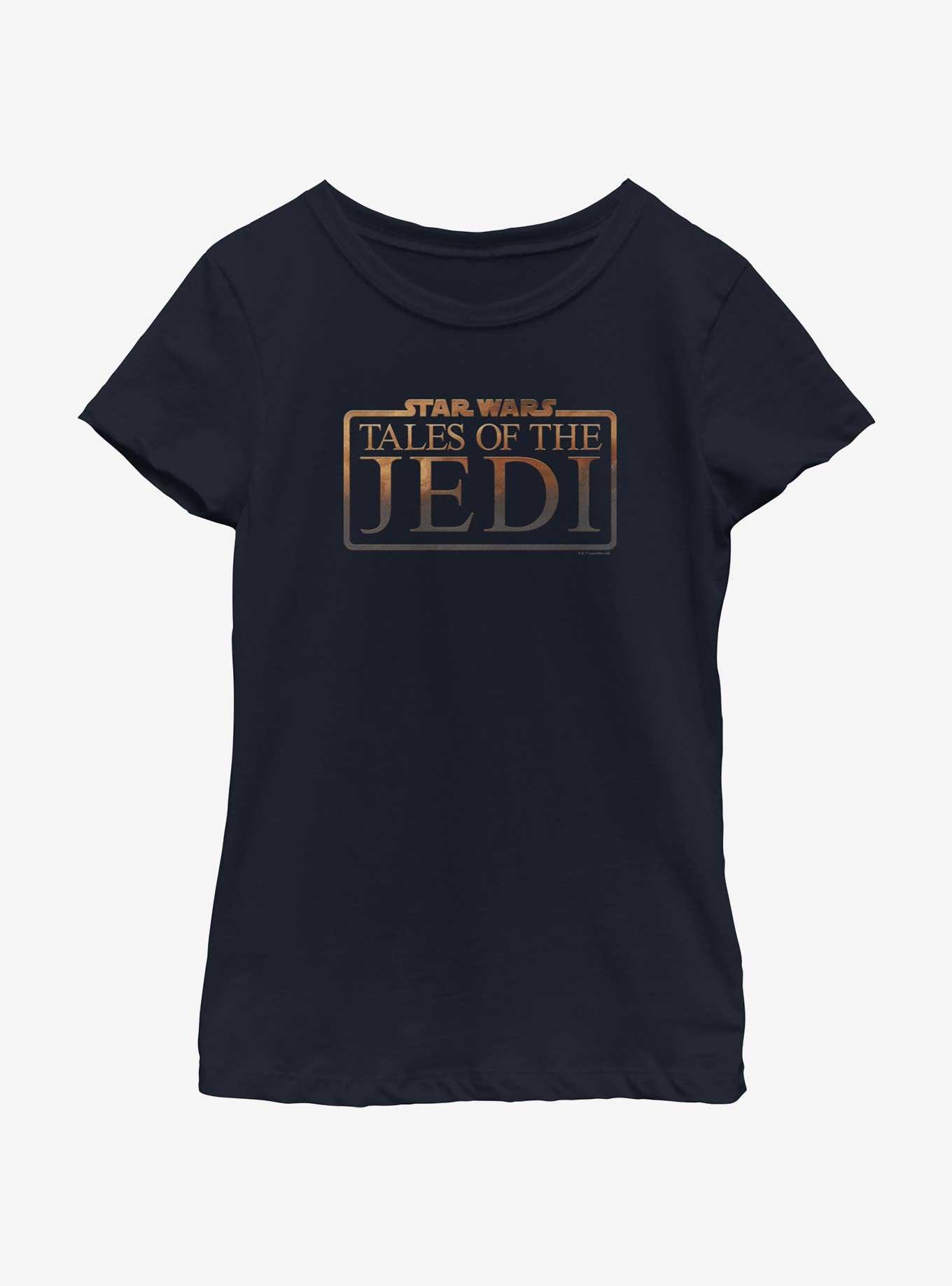 Star Wars: Tales of the Jedi Logo Youth Girls T-Shirt, NAVY, hi-res
