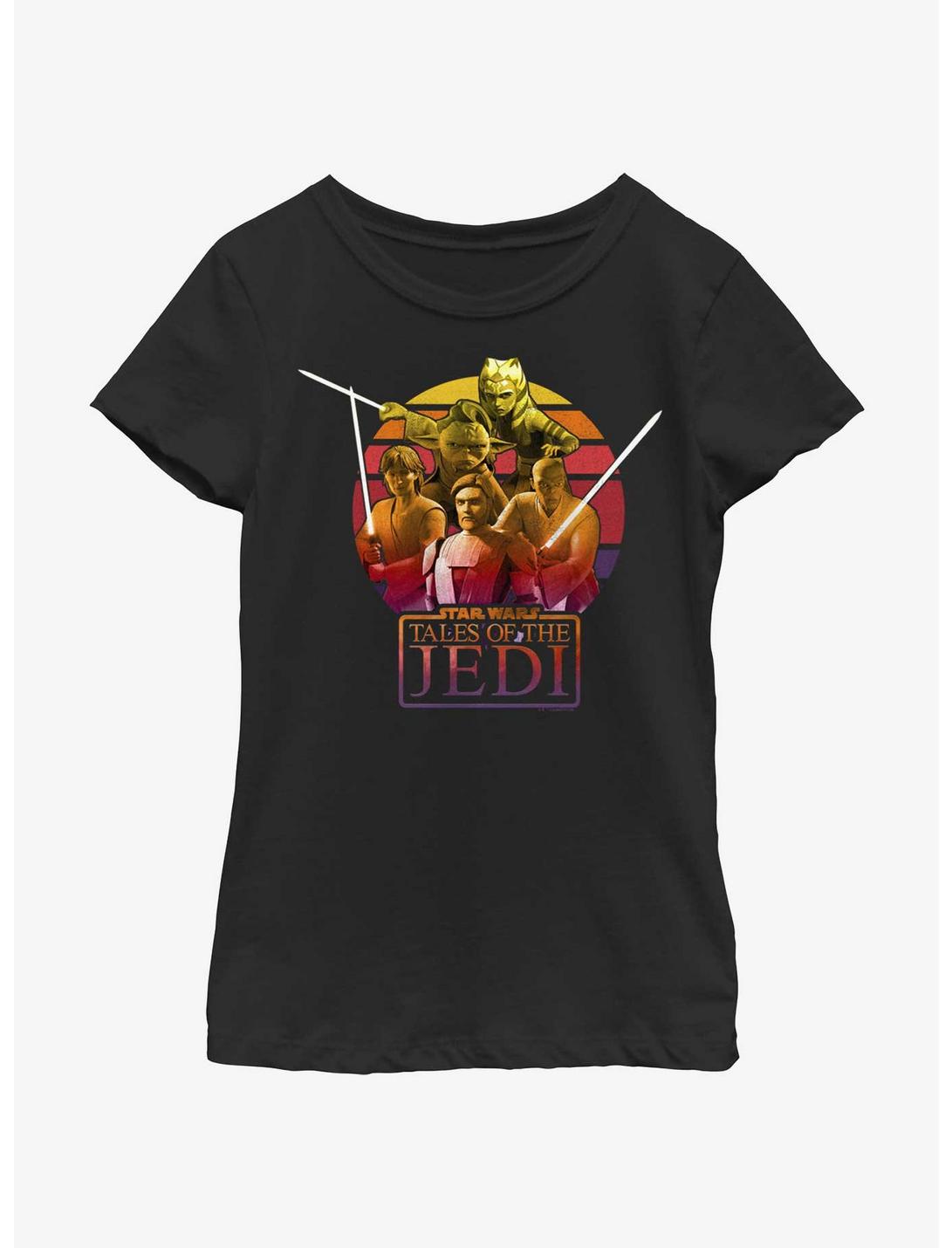 Star Wars: Tales of the Jedi Sunset Group Youth Girls T-Shirt, BLACK, hi-res