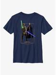Star Wars: Tales of the Jedi Count Dooku and Qui-Gon Jinn Youth T-Shirt, NAVY, hi-res