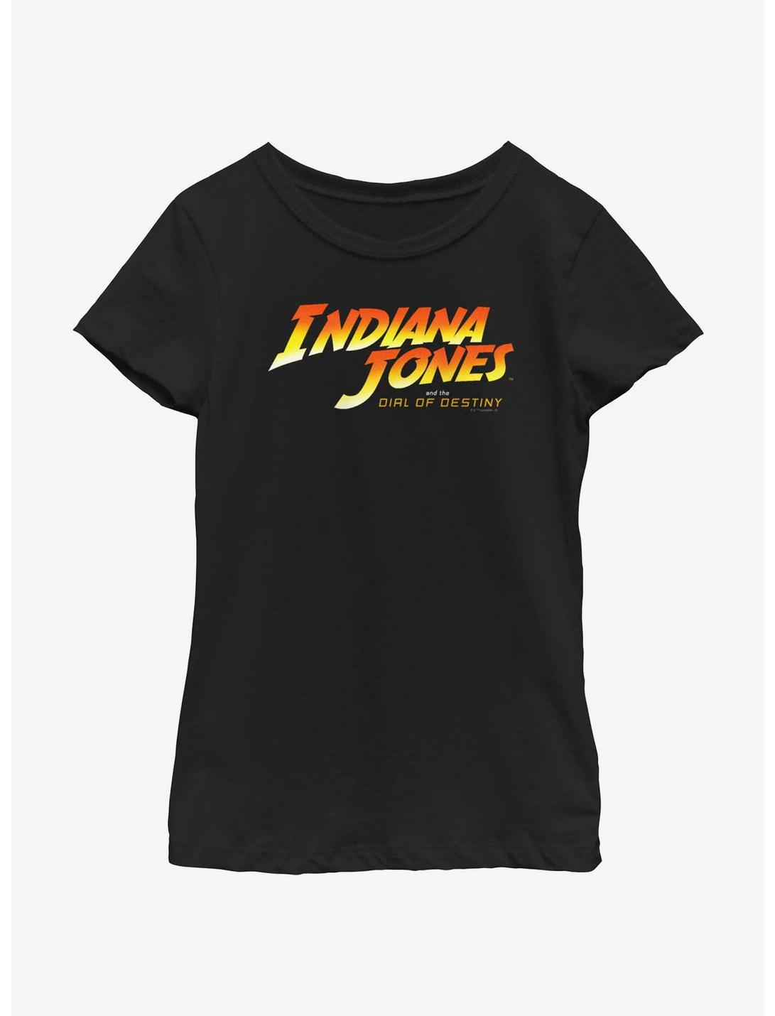 Indiana Jones And The Dial Of Destiny Logo Youth Girls T-Shirt, BLACK, hi-res