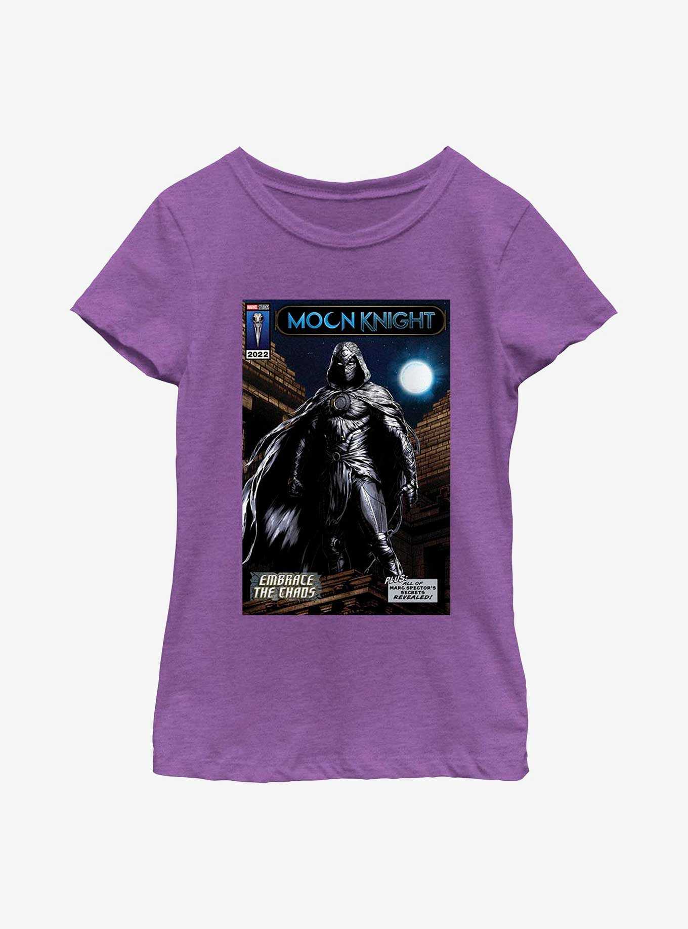 Marvel Moon Knight Embrace The Chaos Comic Cover Poster Youth Girls T-Shirt, , hi-res
