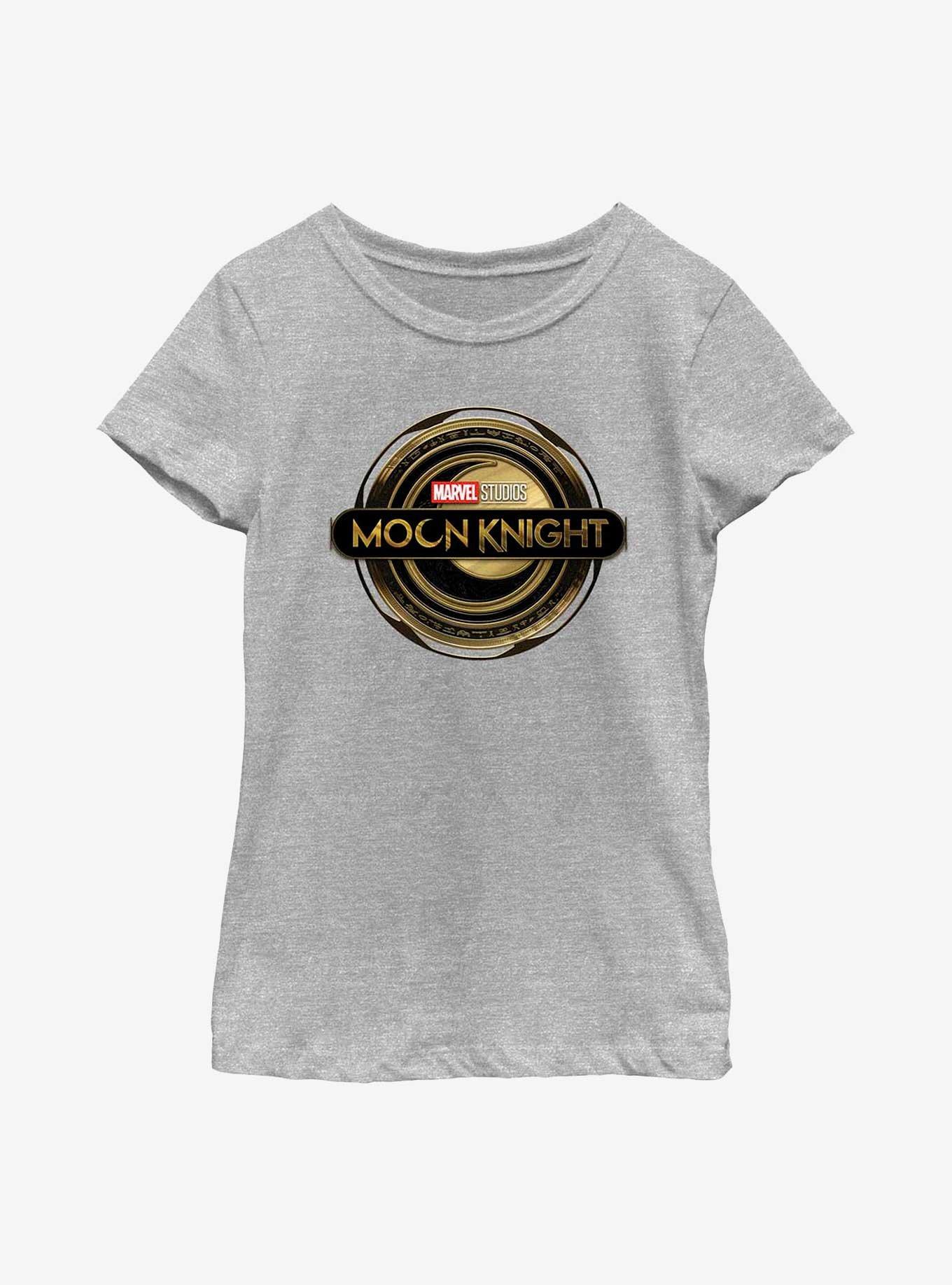 Marvel Moon Knight Icon Logo Youth Girls T-Shirt, ATH HTR, hi-res