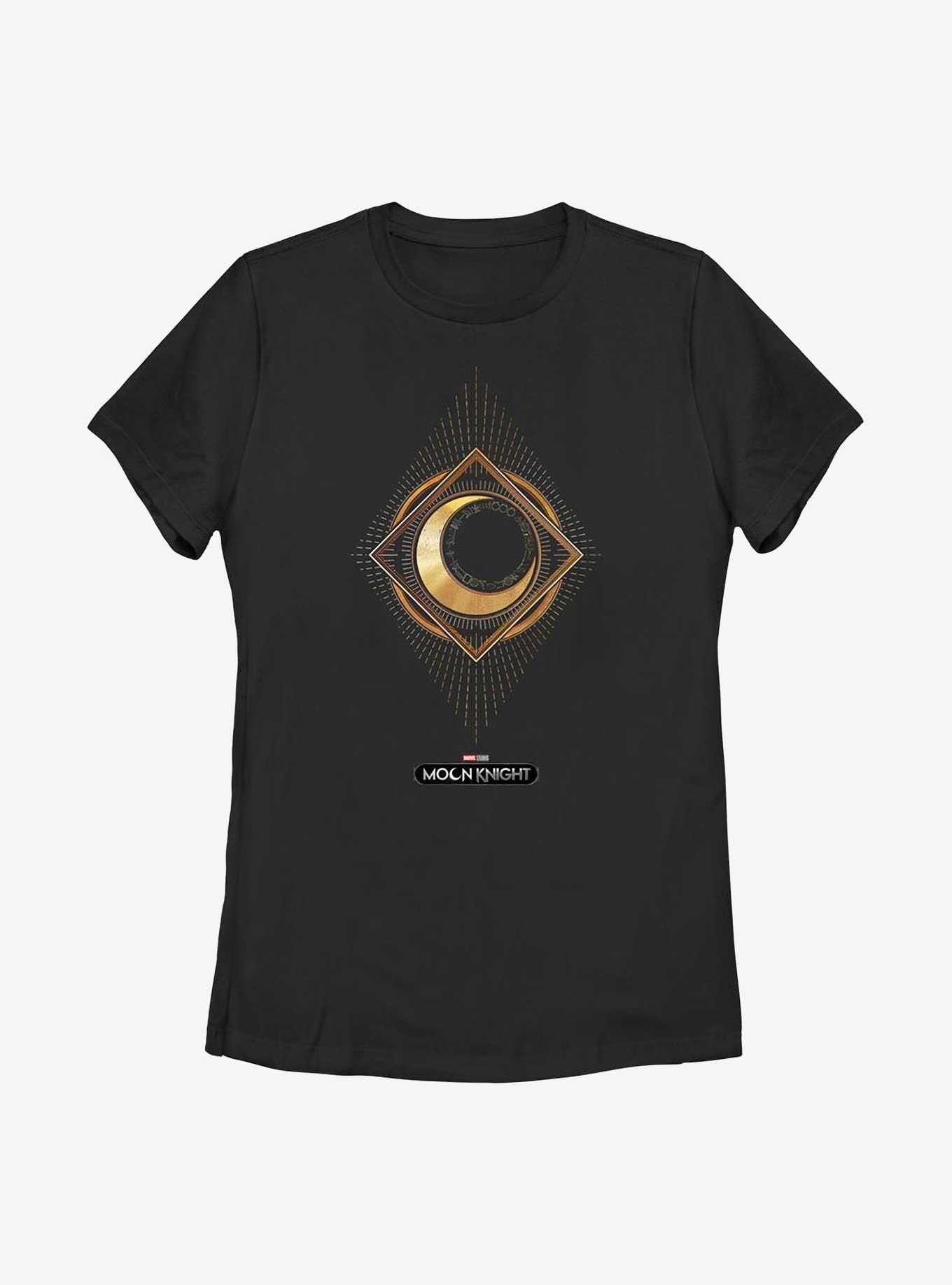 Marvel Moon Knight Moon Glyphs Womens T-Shirt, BLACK, hi-res