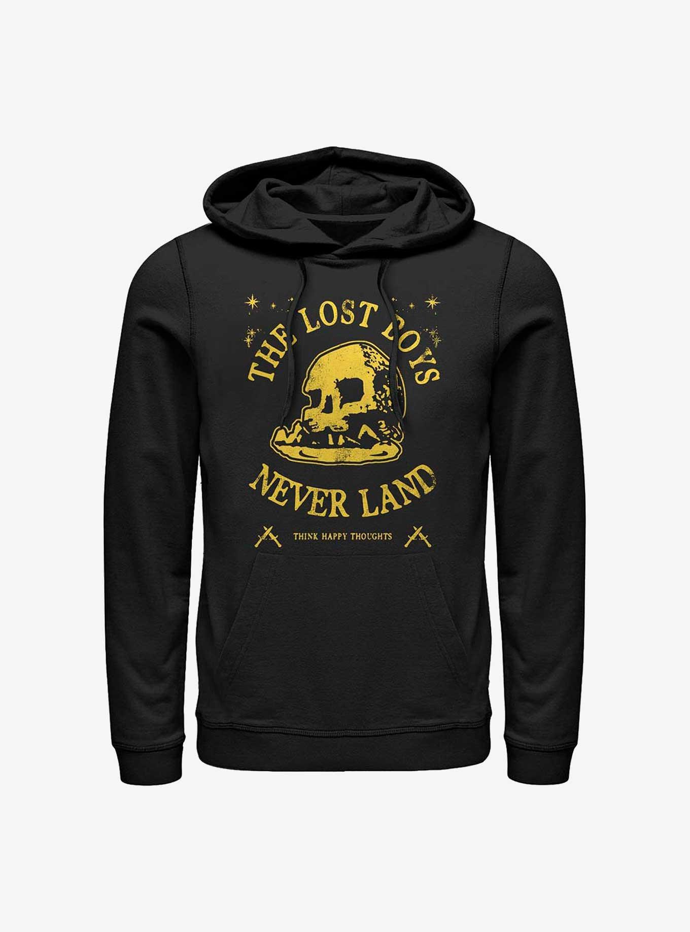 Disney Peter Pan The Lost Boys Never Land Yellow Skull Rock Hoodie, BLACK, hi-res