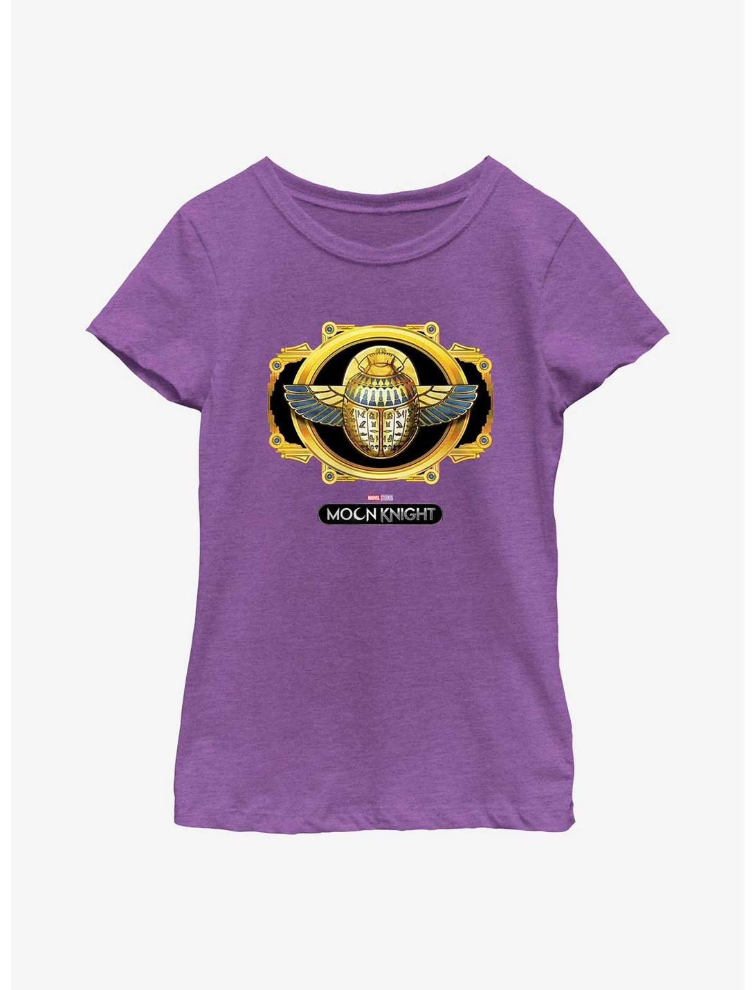 Marvel Moon Knight Scarab Logo Youth Girls T-Shirt, PURPLE BERRY, hi-res
