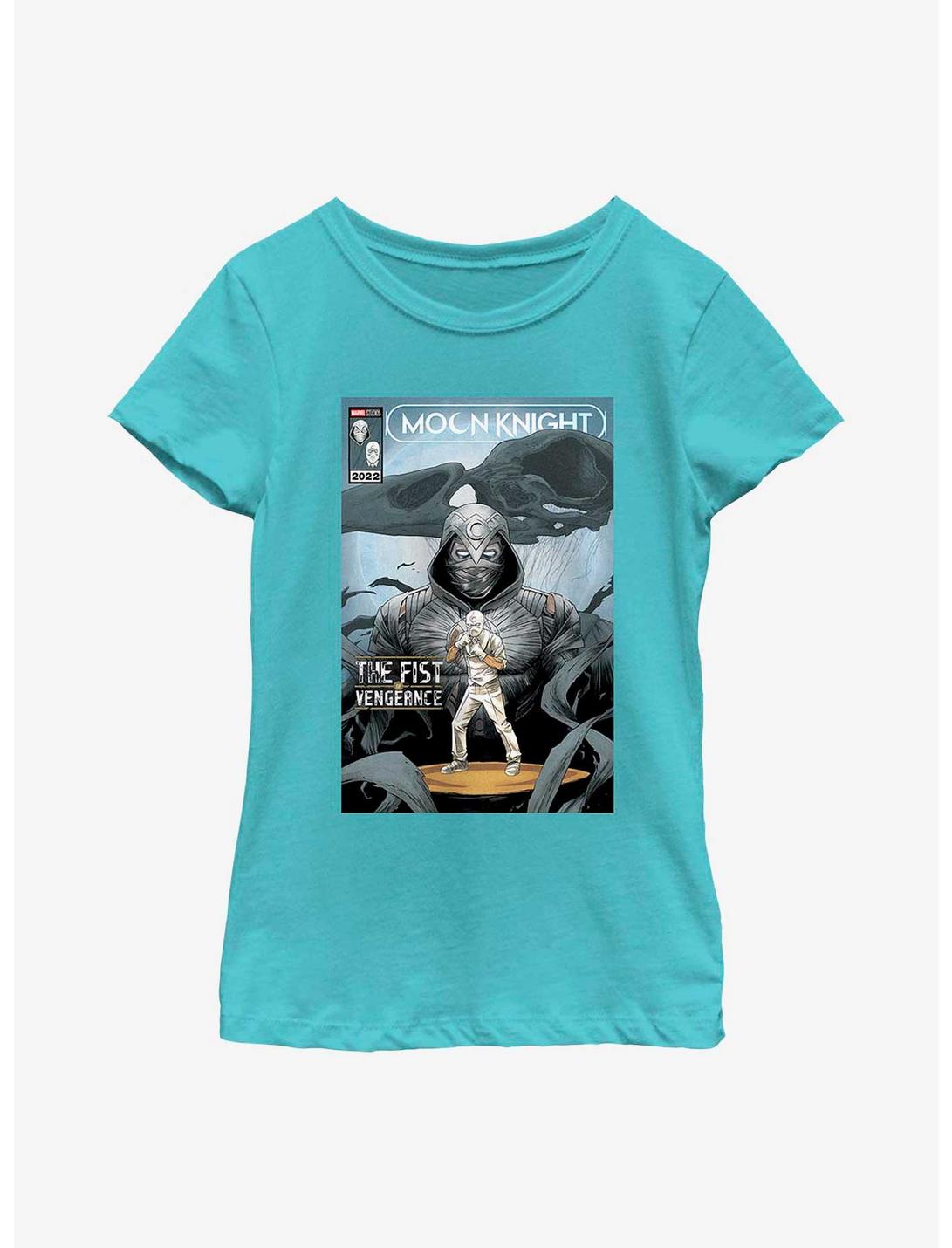 Marvel Moon Knight The Fist Of Vengeance Comic Cover Youth Girls T-Shirt, TAHI BLUE, hi-res