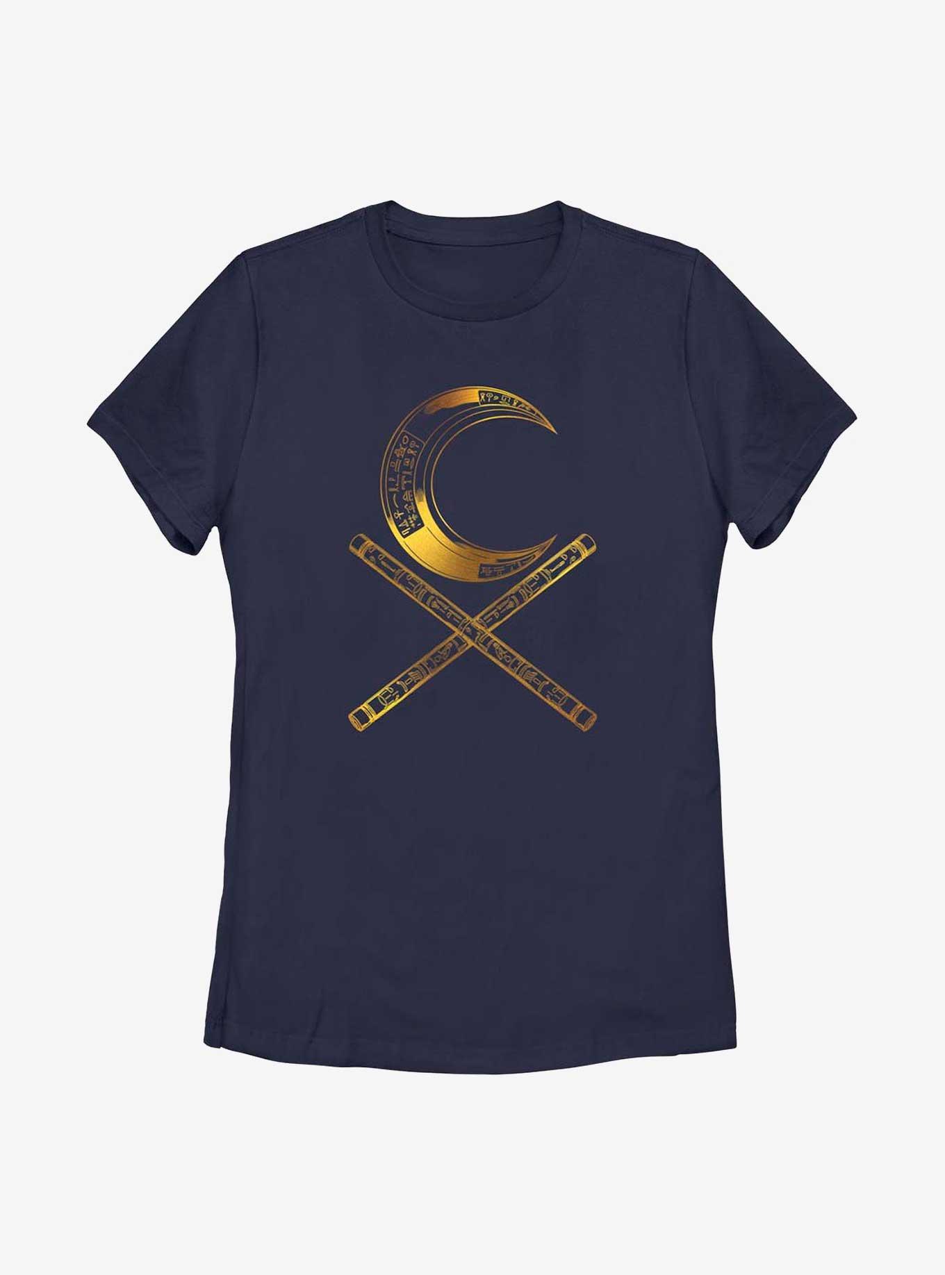 Marvel Moon Knight Moon Baton Glyphs Womens T-Shirt, NAVY, hi-res