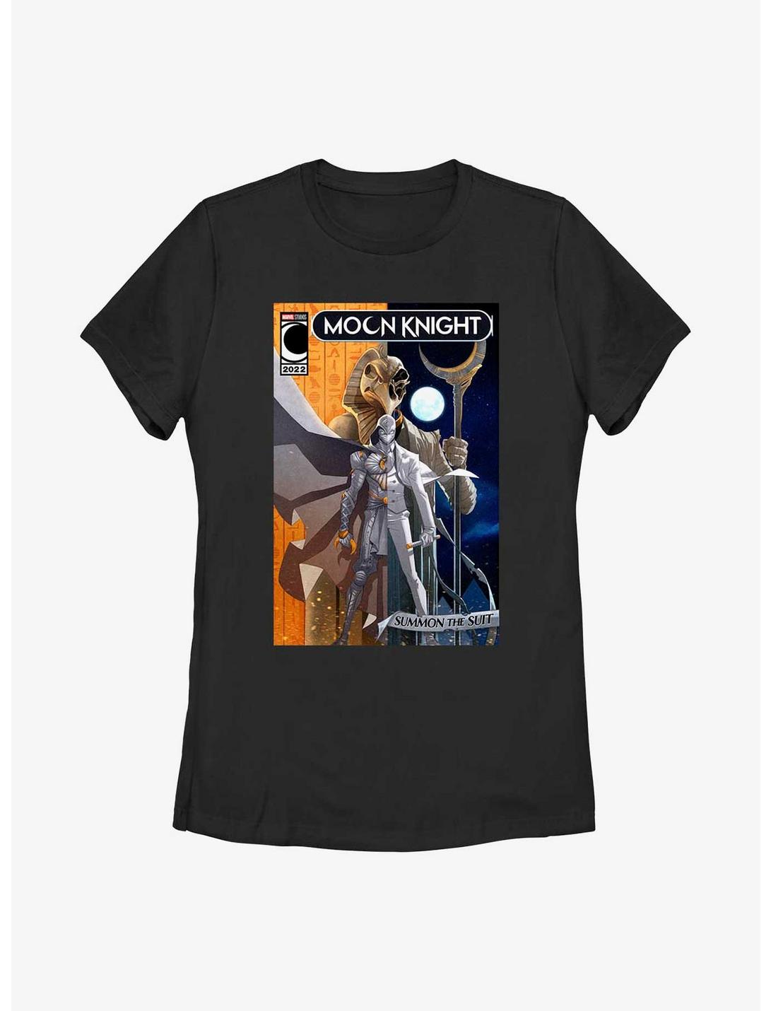 Marvel Moon Knight Summon The Suit Comic Cover Womens T-Shirt, BLACK, hi-res