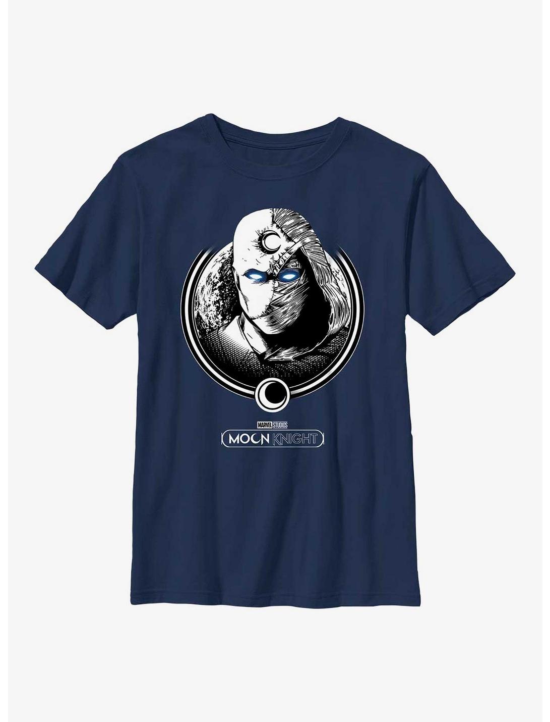 Marvel Moon Knight Dual Moon Head Youth T-Shirt, NAVY, hi-res