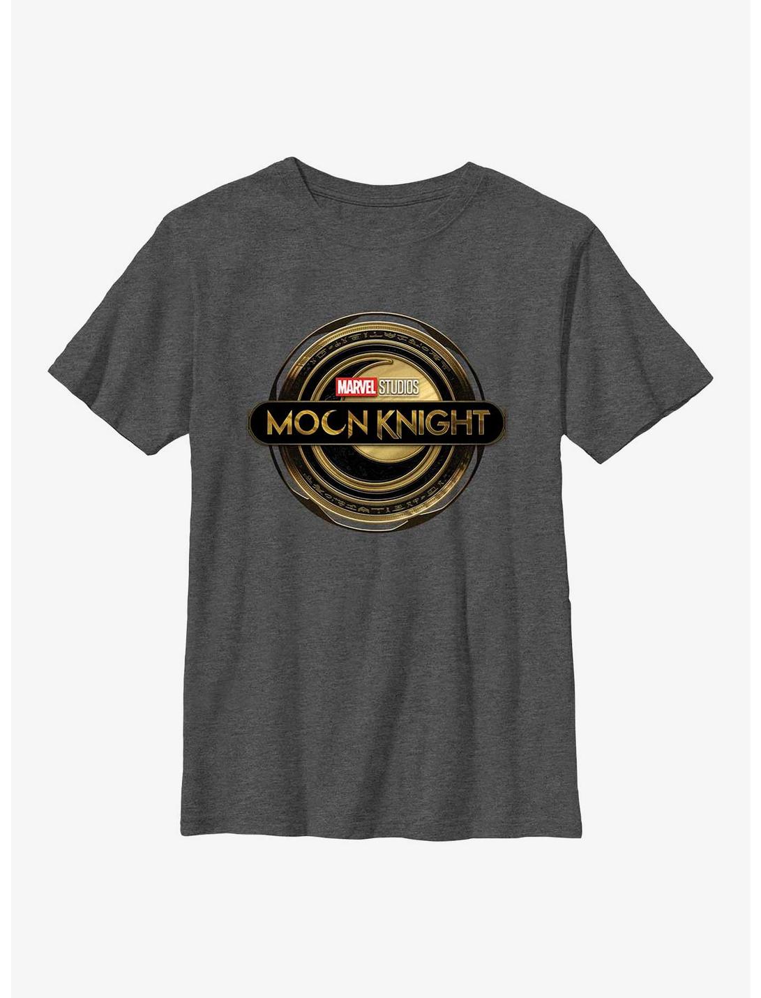 Marvel Moon Knight Icon Logo Youth T-Shirt, CHAR HTR, hi-res