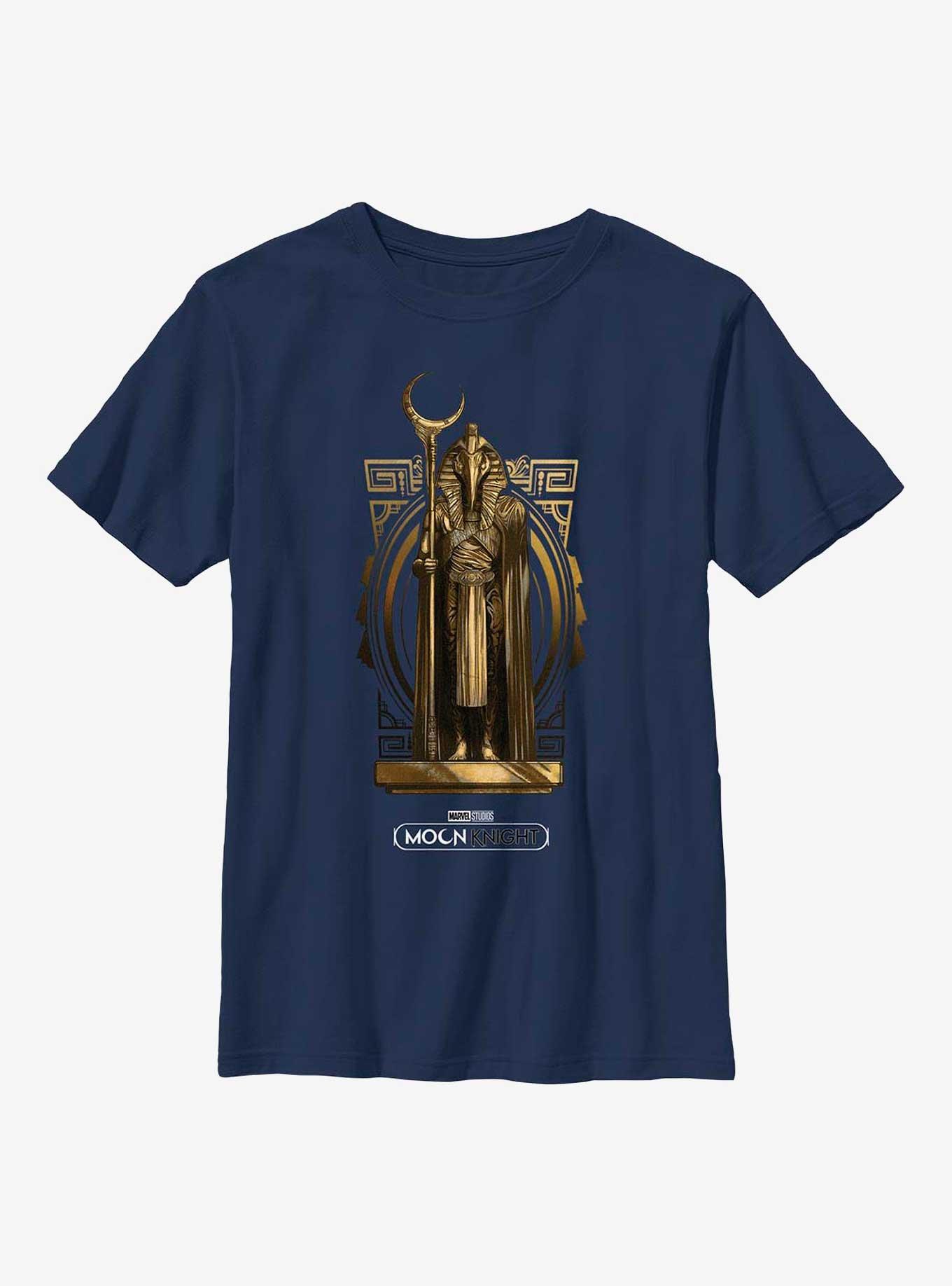 Marvel Moon Knight Khonshu Statue Youth T-Shirt, NAVY, hi-res
