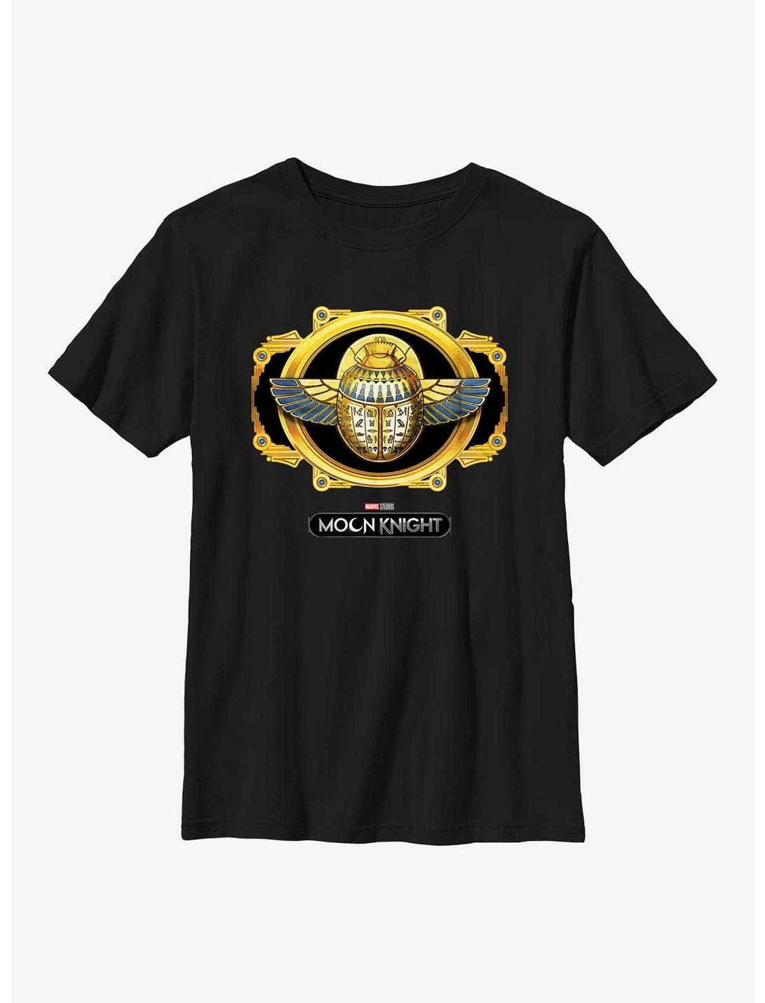 Marvel Moon Knight Scarab Logo Youth T-Shirt, BLACK, hi-res