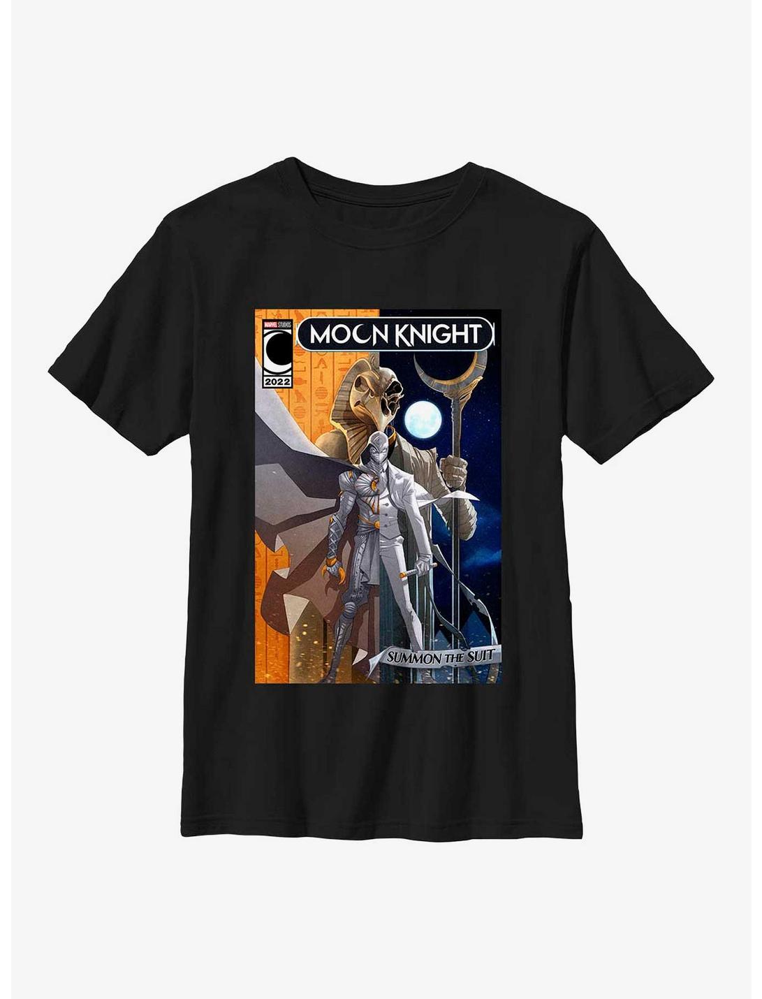 Marvel Moon Knight Summon The Suit Comic Cover Youth T-Shirt, BLACK, hi-res