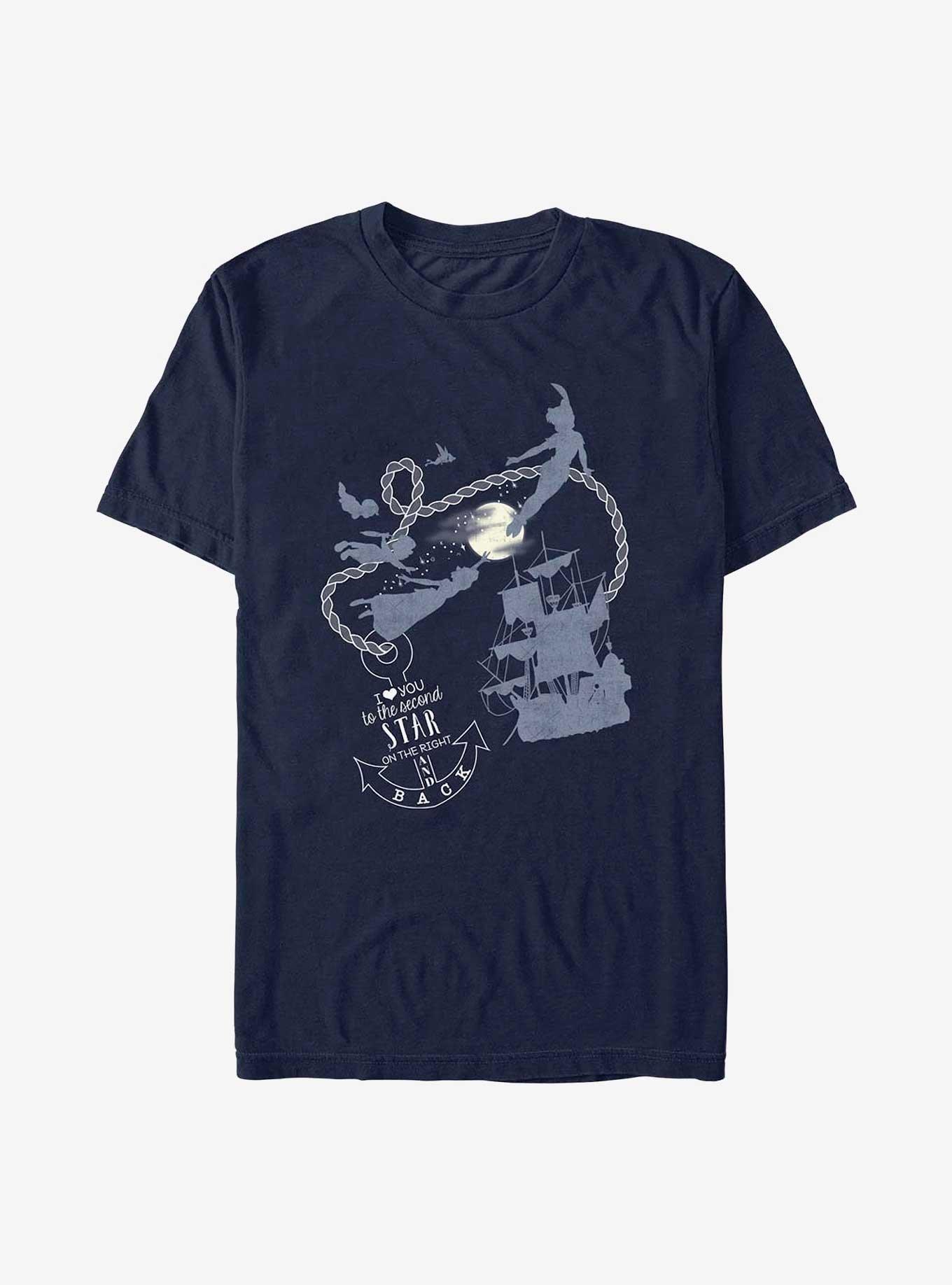 Disney Peter Pan Love You | The Second Star BoxLunch T-Shirt To - BLUE