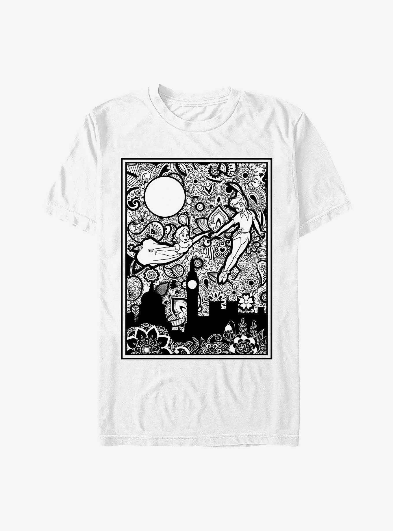 Disney Peter Pan And Wendy Paisley Flying Poster T-Shirt, , hi-res
