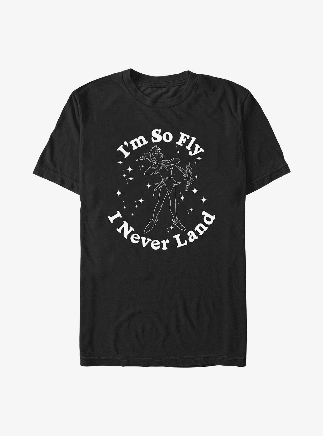 Disney Peter Pan I'm So Fly I Never Land Outline T-Shirt, BLACK, hi-res