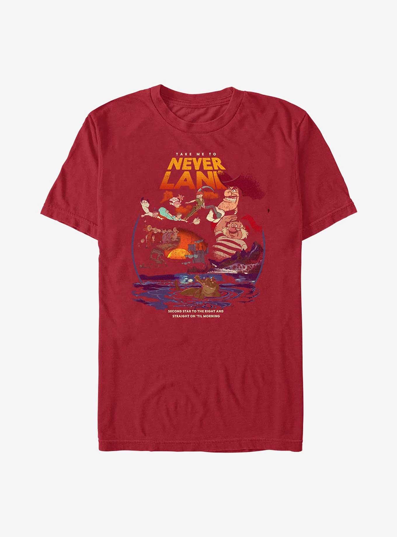 Disney Peter Pan Take Me To Never Land Sunrise T-Shirt, CARDINAL, hi-res