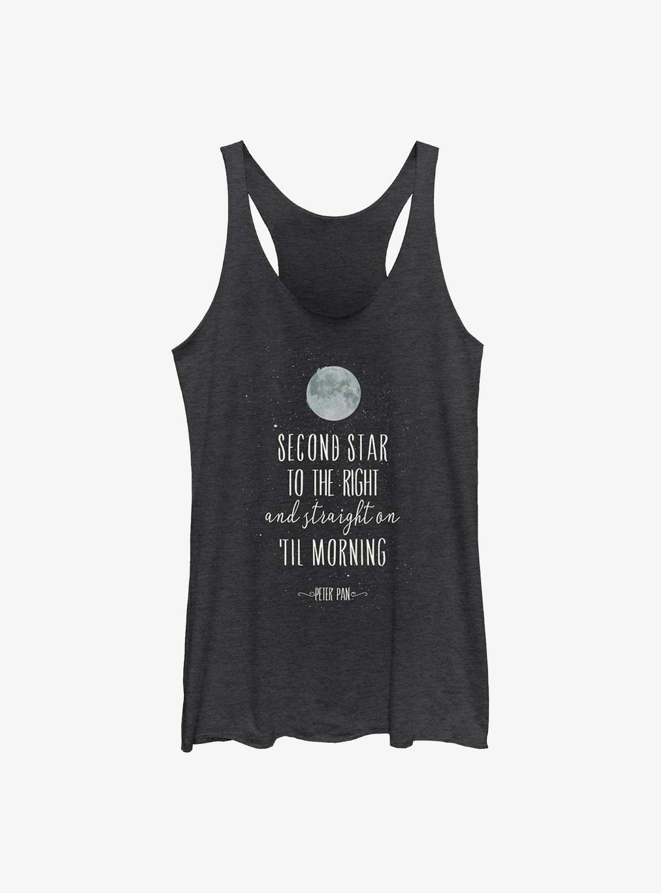 Disney Peter Pan Second Start To The Right Womens Tank Top, BLK HTR, hi-res