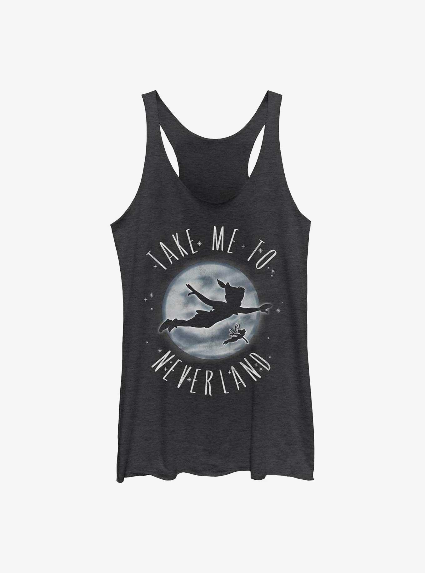 Disney Peter Pan Take Me To Never Land Womens Tank Top, BLK HTR, hi-res