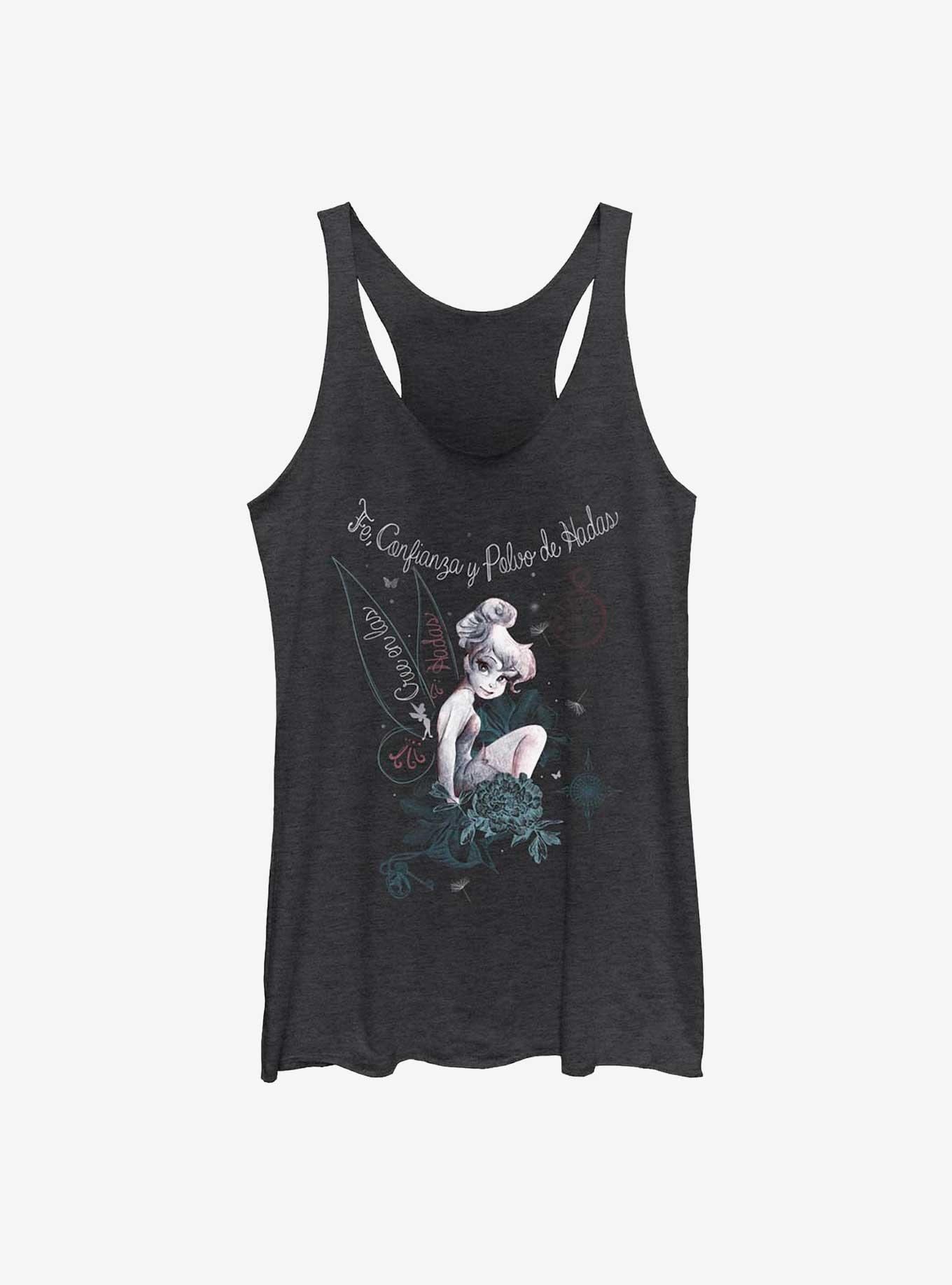 Disney Tinker Bell  Campanita Polvo De Hadas Womens Tank Top, BLK HTR, hi-res