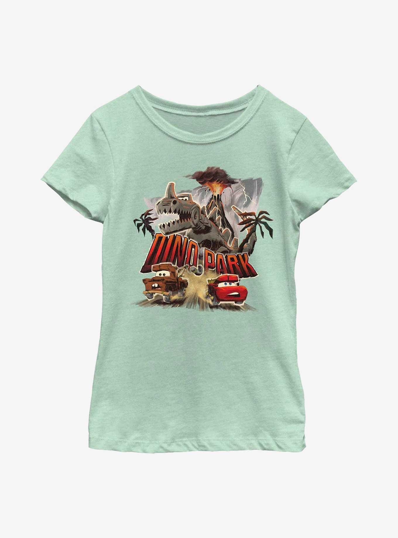 Disney Pixar Cars Dino Park Mater And Lightning McQueen Youth Girls T-Shirt