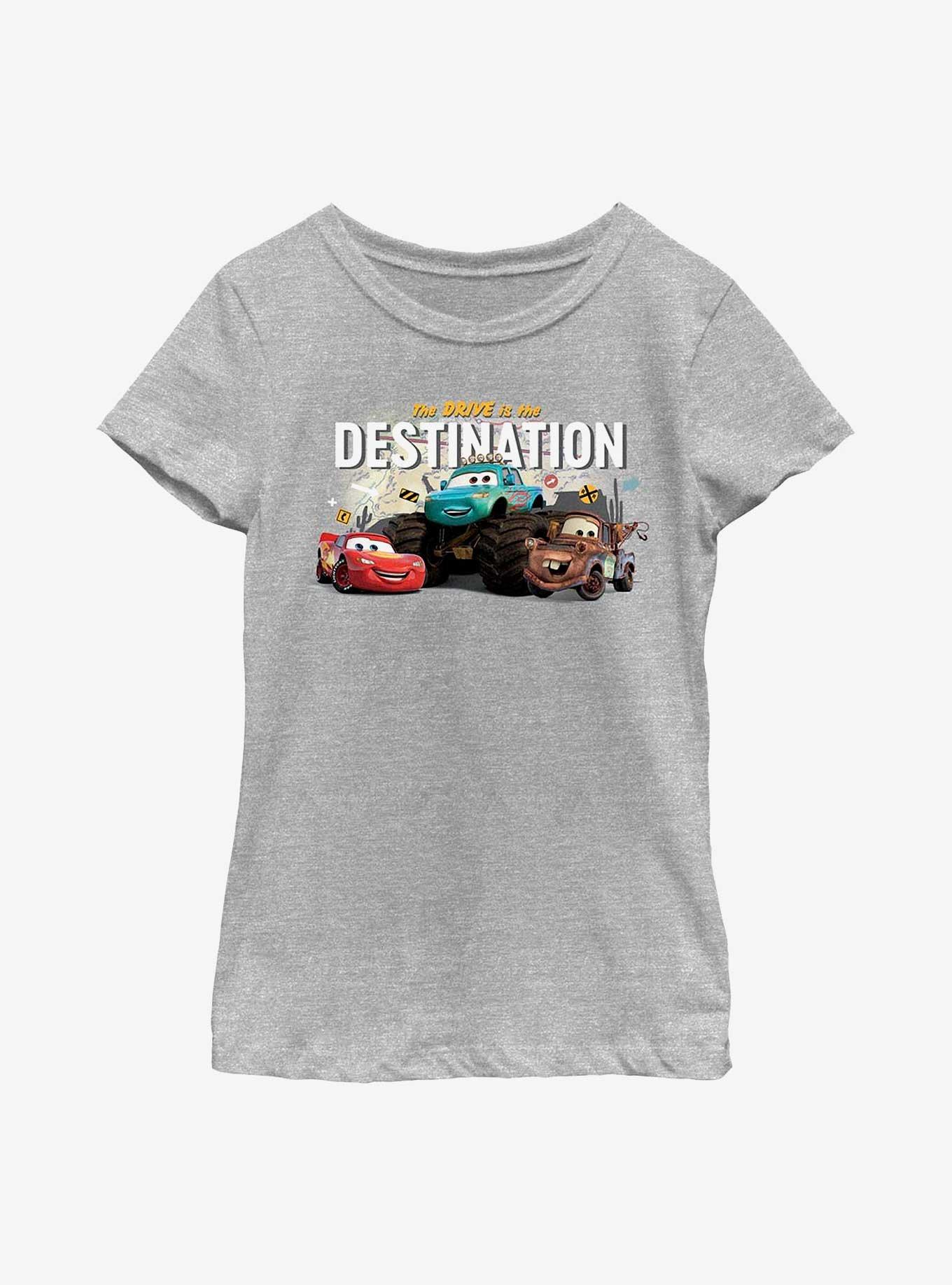 Disney Pixar Cars The Drive Is The Destination Youth Girls T-Shirt, ATH HTR, hi-res