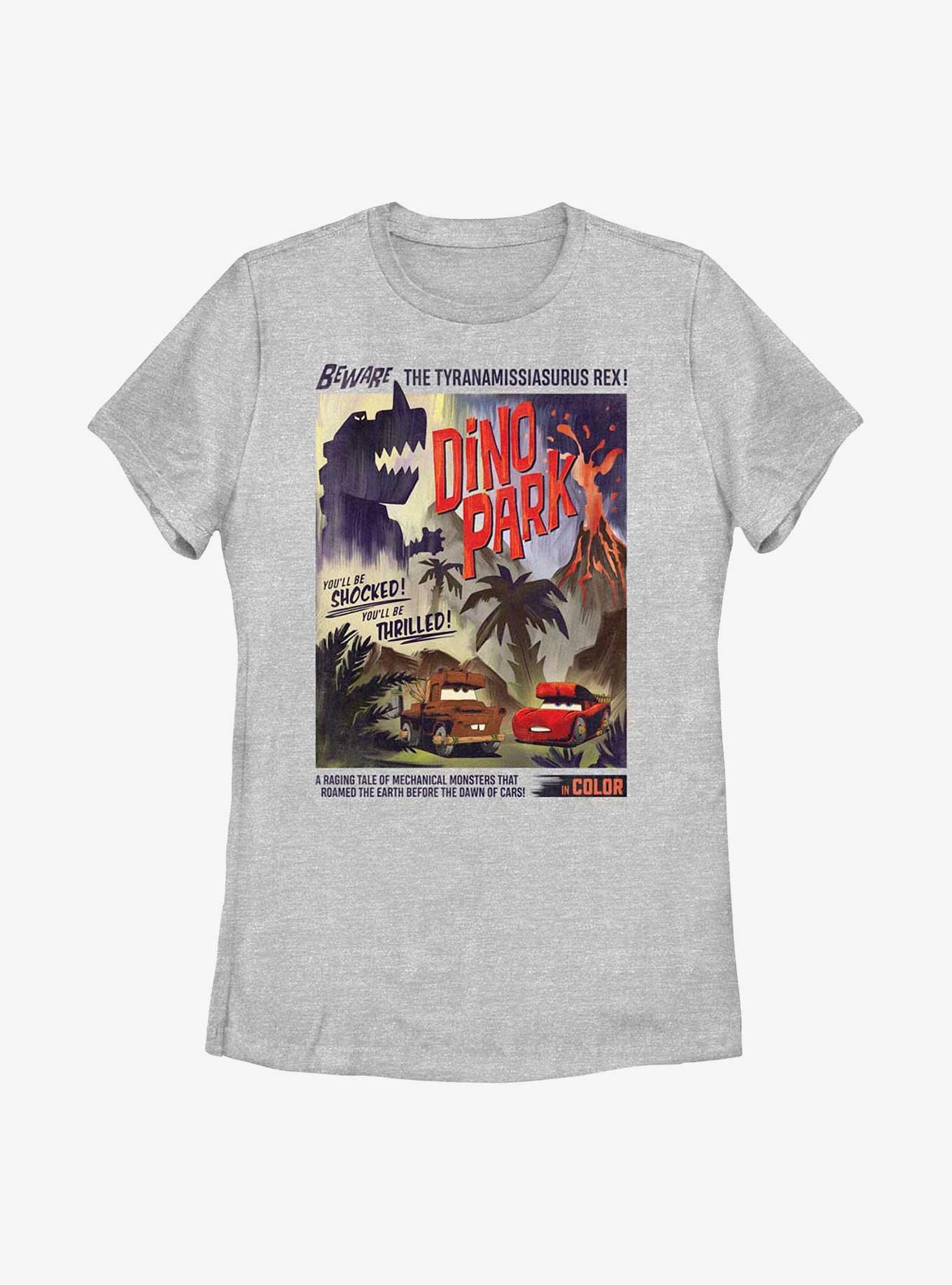 Disney Pixar Cars Dino Park Retro Poster Womens T-Shirt, , hi-res