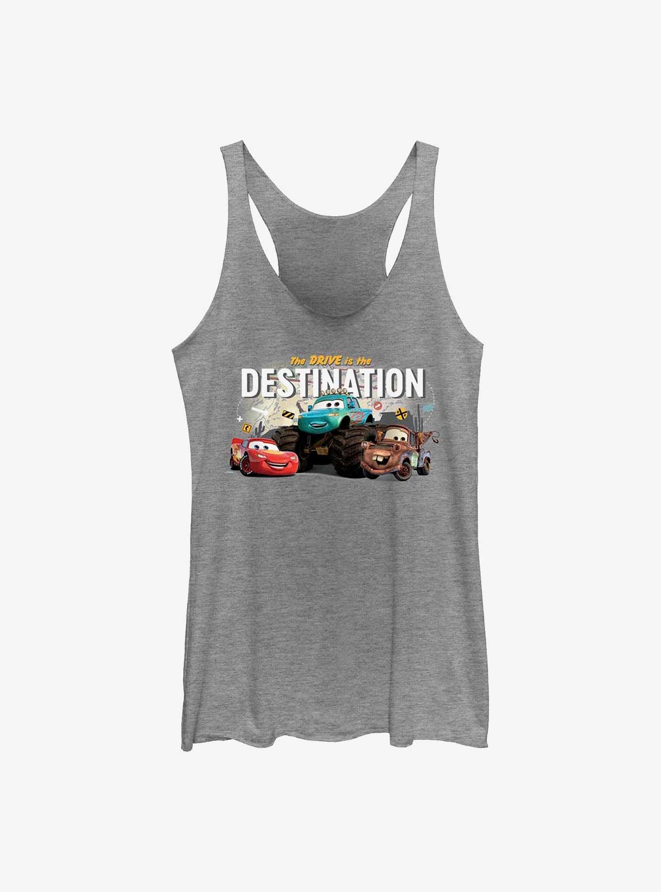 Disney Pixar Cars The Drive Is The Destination Womens Tank Top, GRAY HTR, hi-res
