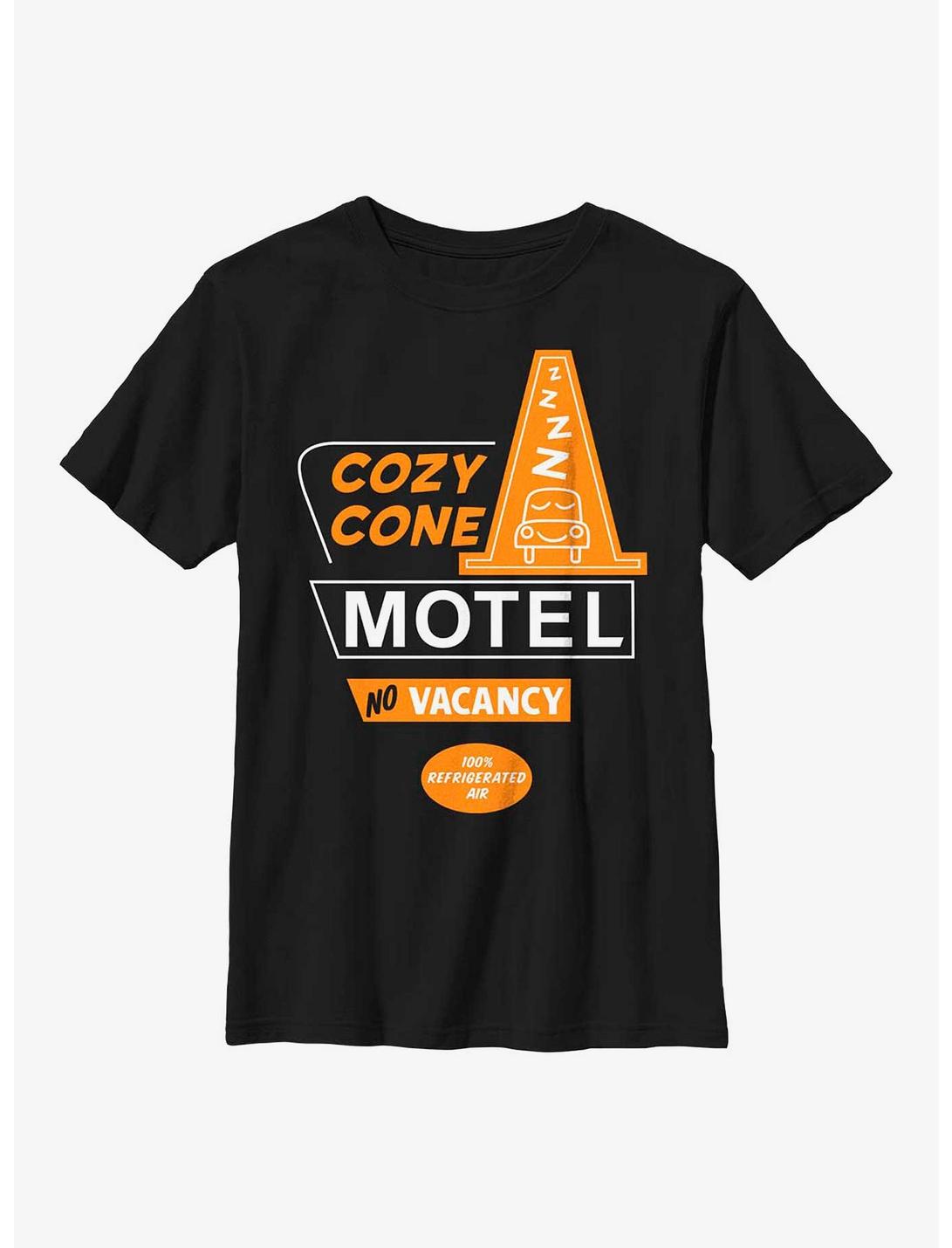 Disney Pixar Cars Cozy Cone Motel Youth T-Shirt, BLACK, hi-res