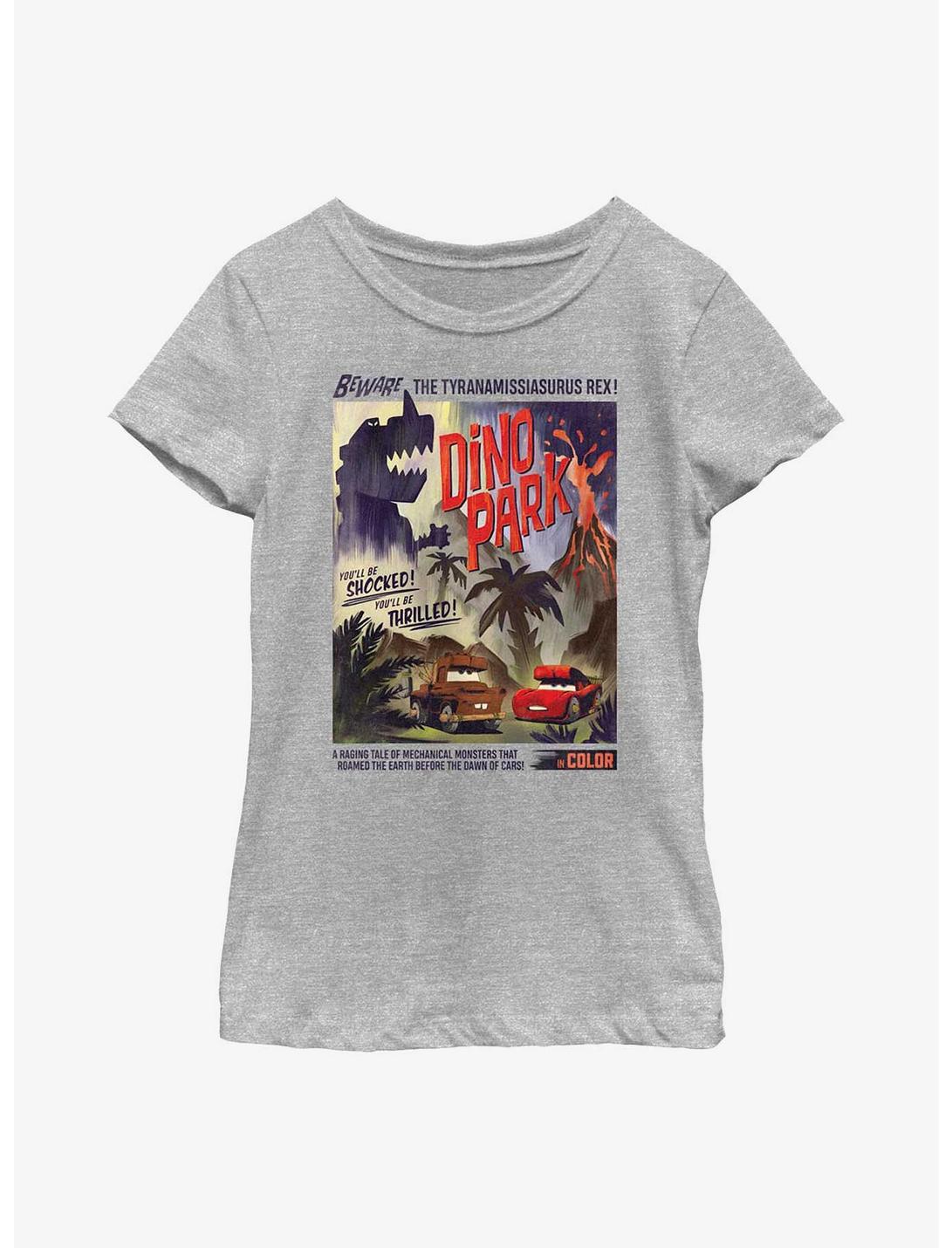 Disney Pixar Cars Dino Park Retro Poster Youth Girls T-Shirt, ATH HTR, hi-res
