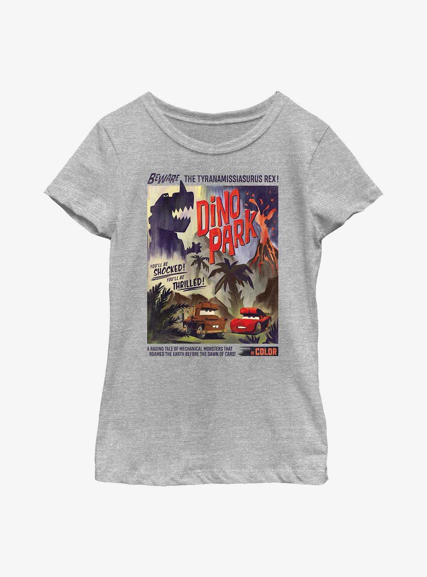 Disney Pixar Cars Dino Park Retro Poster Youth Girls T-Shirt, , hi-res