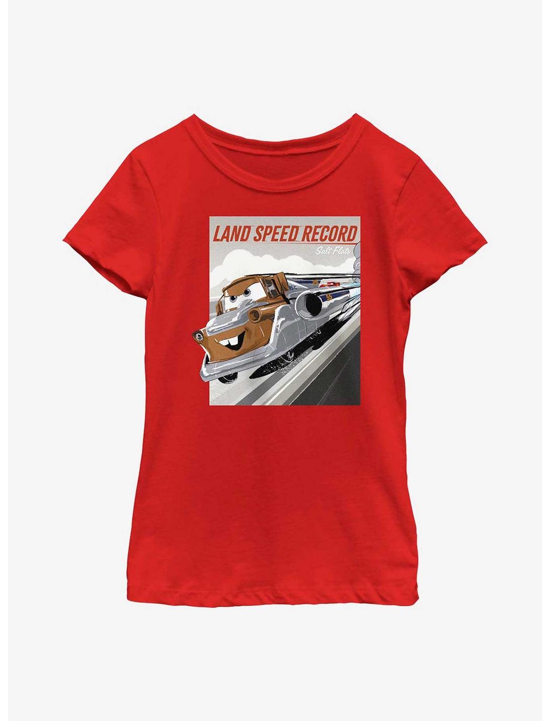 Disney Pixar Cars Land Speed Record Youth Girls T-Shirt, RED, hi-res