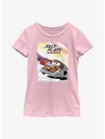Disney Pixar Cars Salt Flats Land Speed Racing Youth Girls T-Shirt, PINK, hi-res
