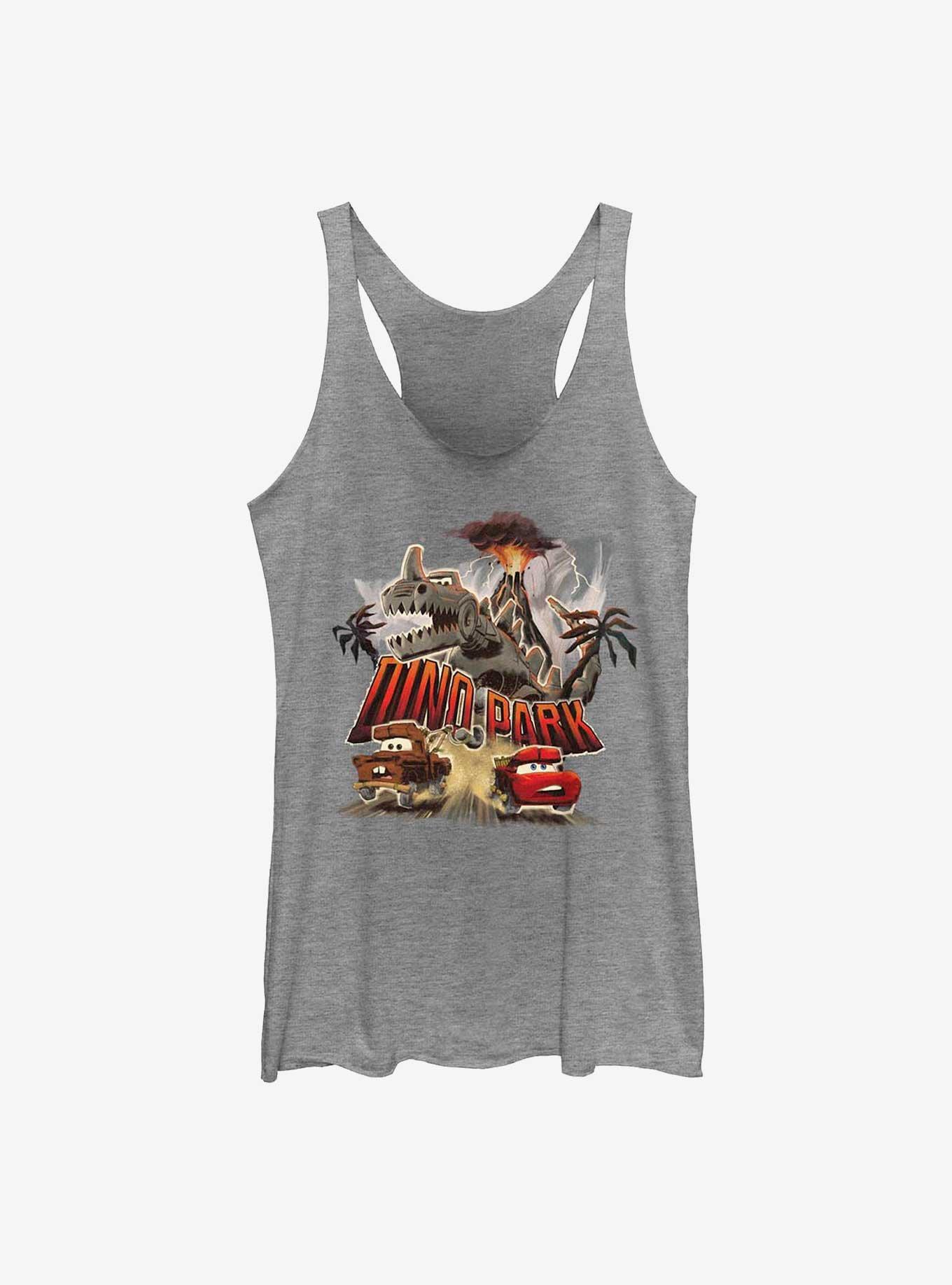 Disney Pixar Cars Dino Park Mater And Lightning McQueen Womens Tank Top, GRAY HTR, hi-res