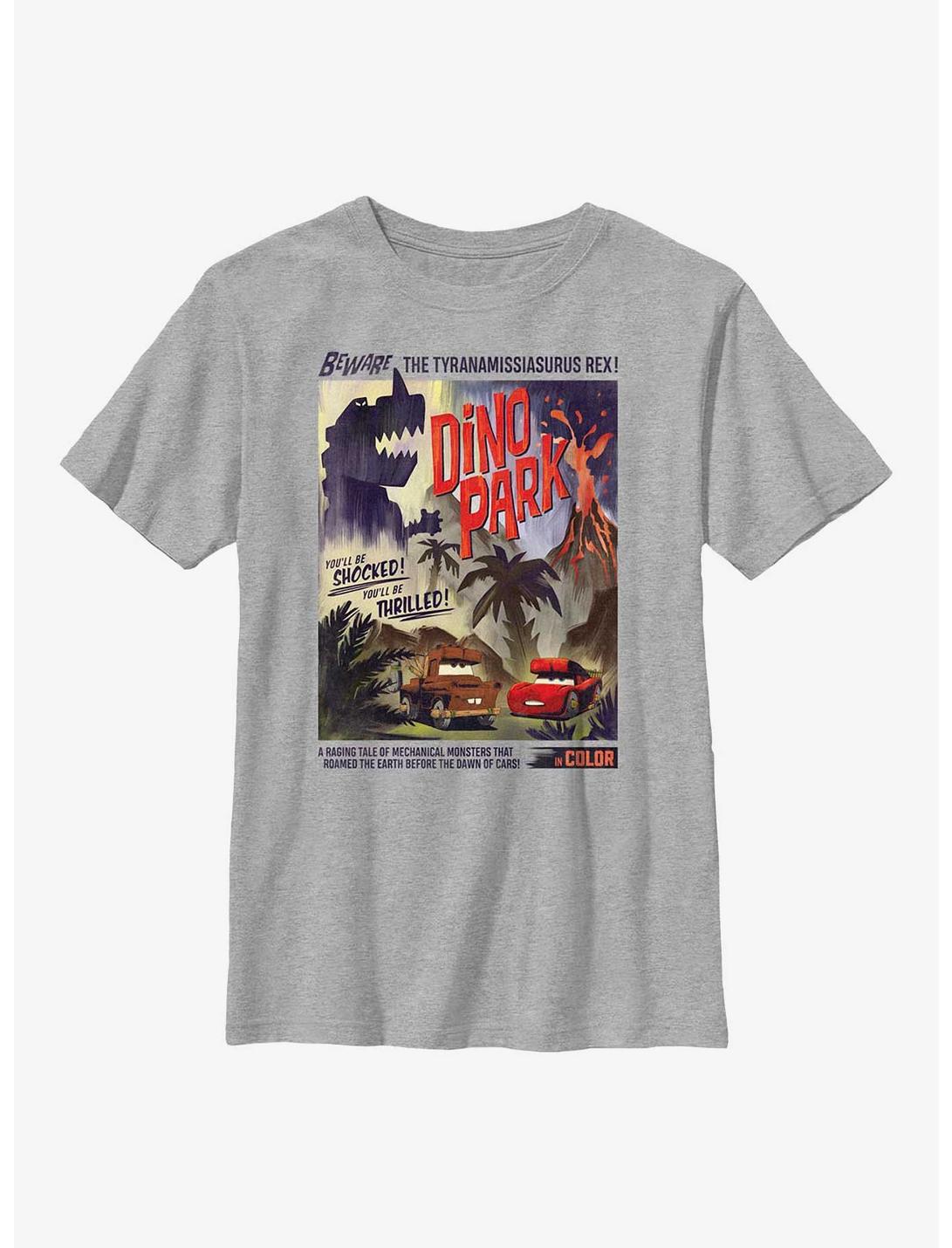 Disney Pixar Cars Dino Park Retro Poster Youth T-Shirt, ATH HTR, hi-res