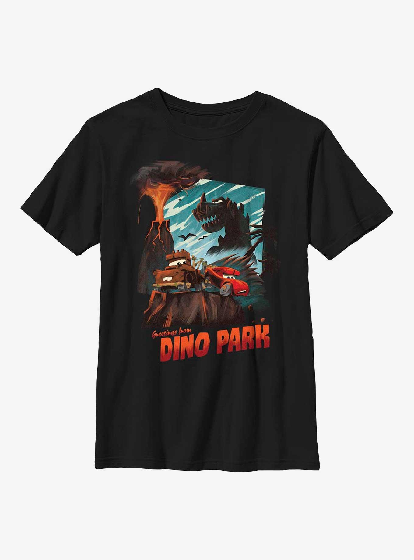 Disney Pixar Cars Greetings From Dino Park Postcard Youth T-Shirt 